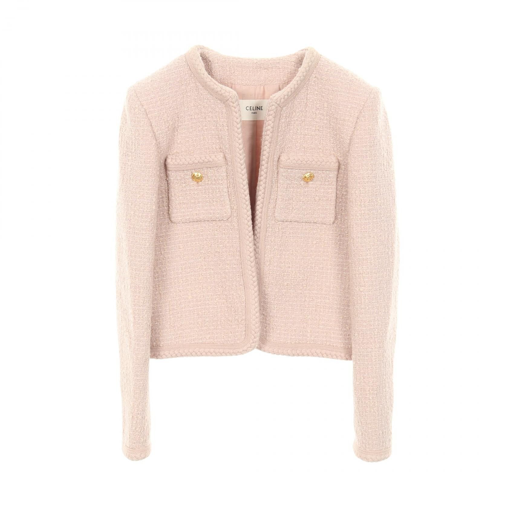 Celine Celine CELINE Wool Collarless Jacket Outerwear Textile Outerwear DUTY FREE for USA Size ONE SIZE - 1 Thumbnail