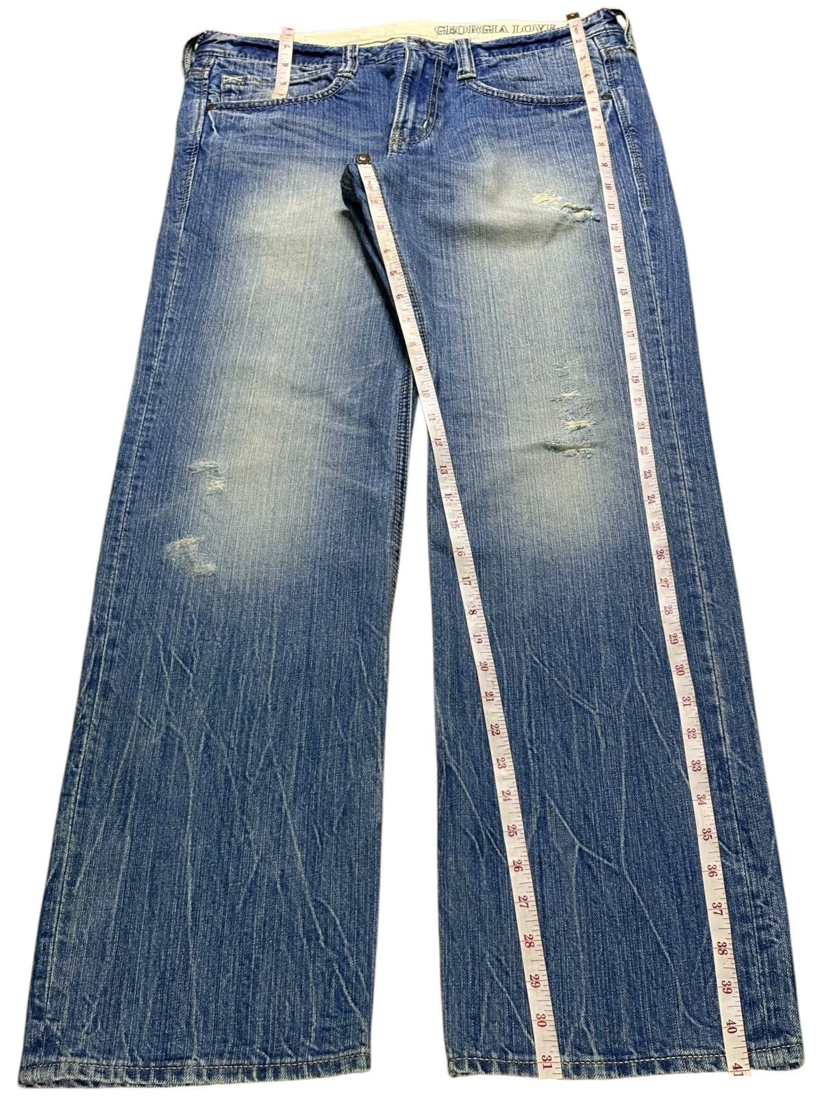 Japanese Brand Vintage Japanese Brand Rusty Mud Wash Distressed Jeans Size 31" - 13 Thumbnail