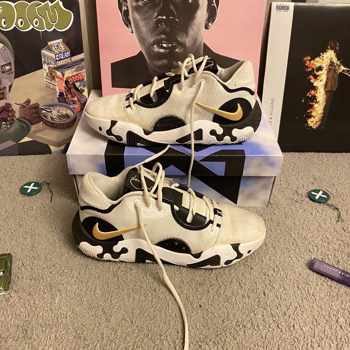 image of NBA x Nike Pg 6 (White Black Orange Chalk) Shoes in Black/White/Orange, Men's (Size 10)