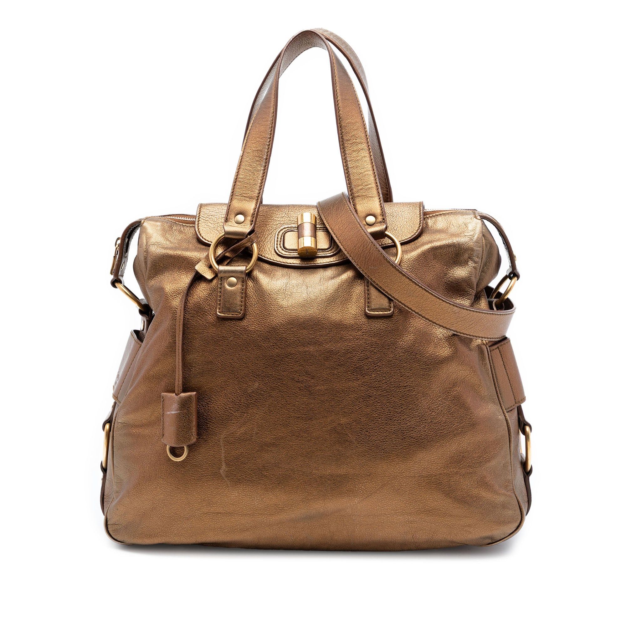 Saint Laurent Paris Metallic Calfskin Muse Satchel Size ONE SIZE - 1 Thumbnail