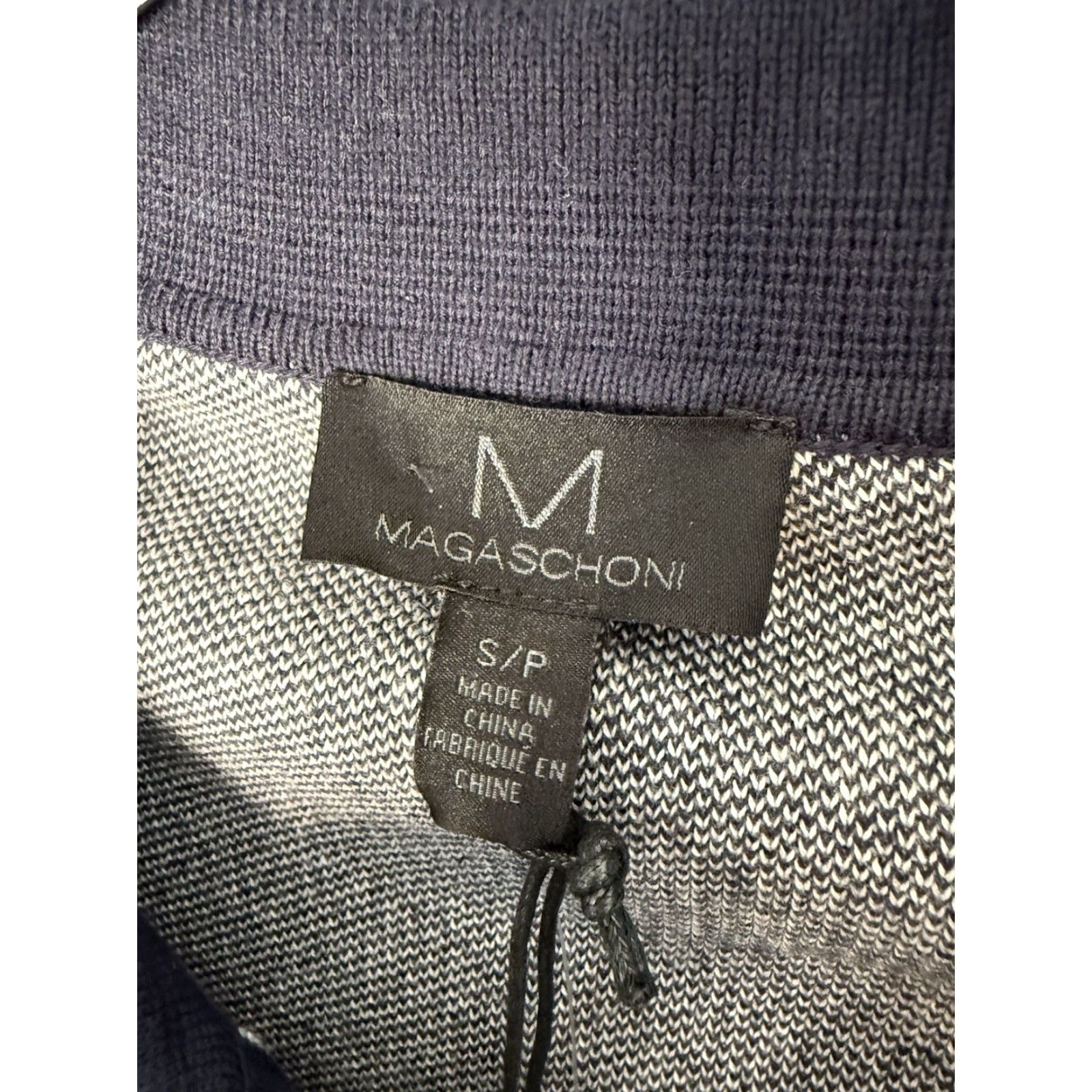 Vintage Magaschoni Sweater Shirt Mens S Blue Cotton Knit Pullover Button Collared Long Sleeve Golf Preppy Casual NWT Size US S / EU 44-46 / 1 - 3 Thumbnail