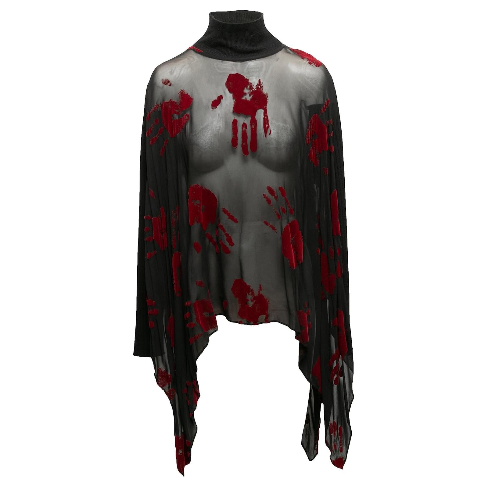 Jean Paul Gaultier 1991 "Hands" Print Oversized Red Shirt Size L / US 10 / IT 46 - 7 Thumbnail