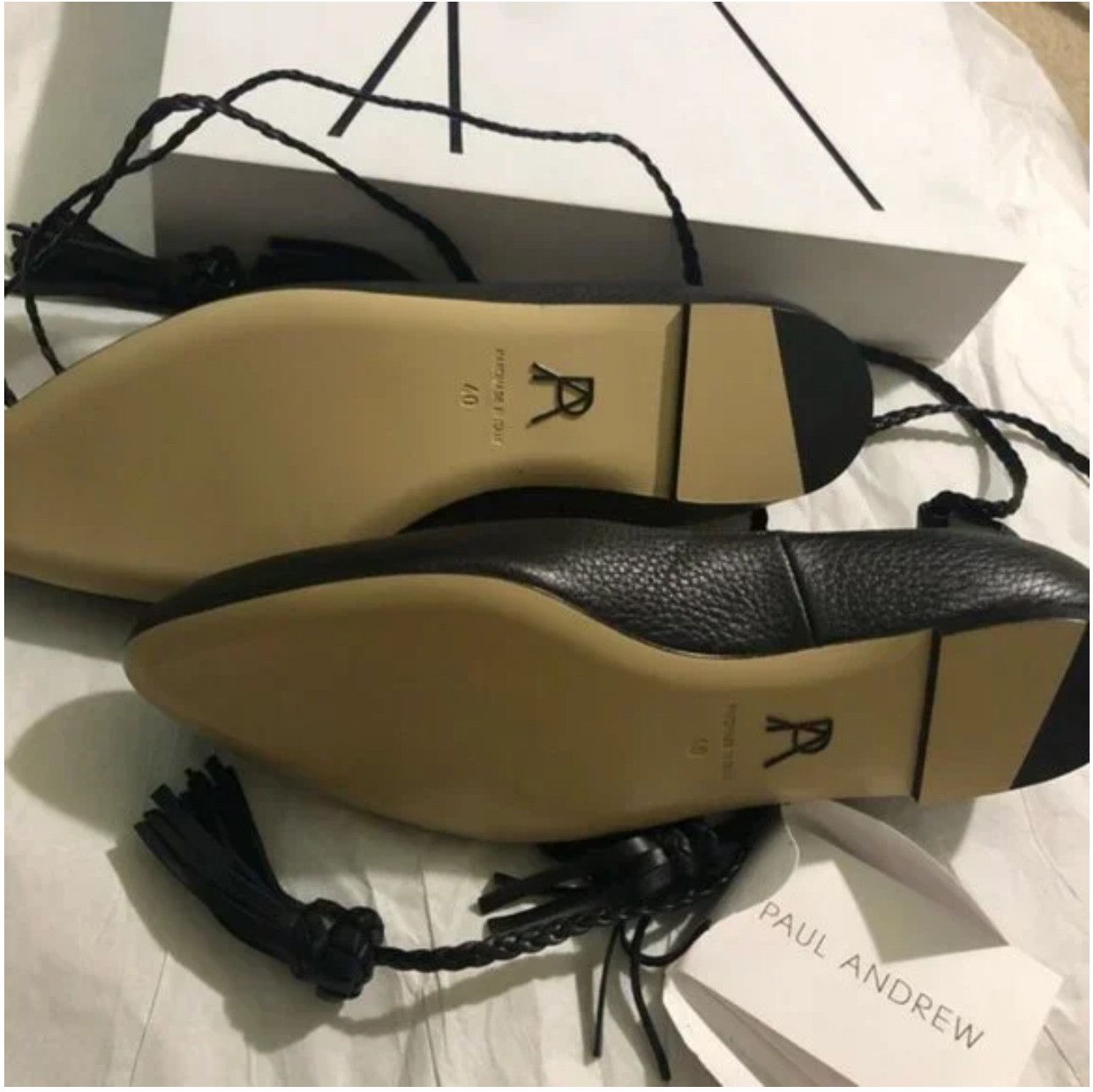 Paul Andrew Paul Andrew Wrap Tassel Ballerina Flats Black Size US 10 / IT 40 - 4 Thumbnail