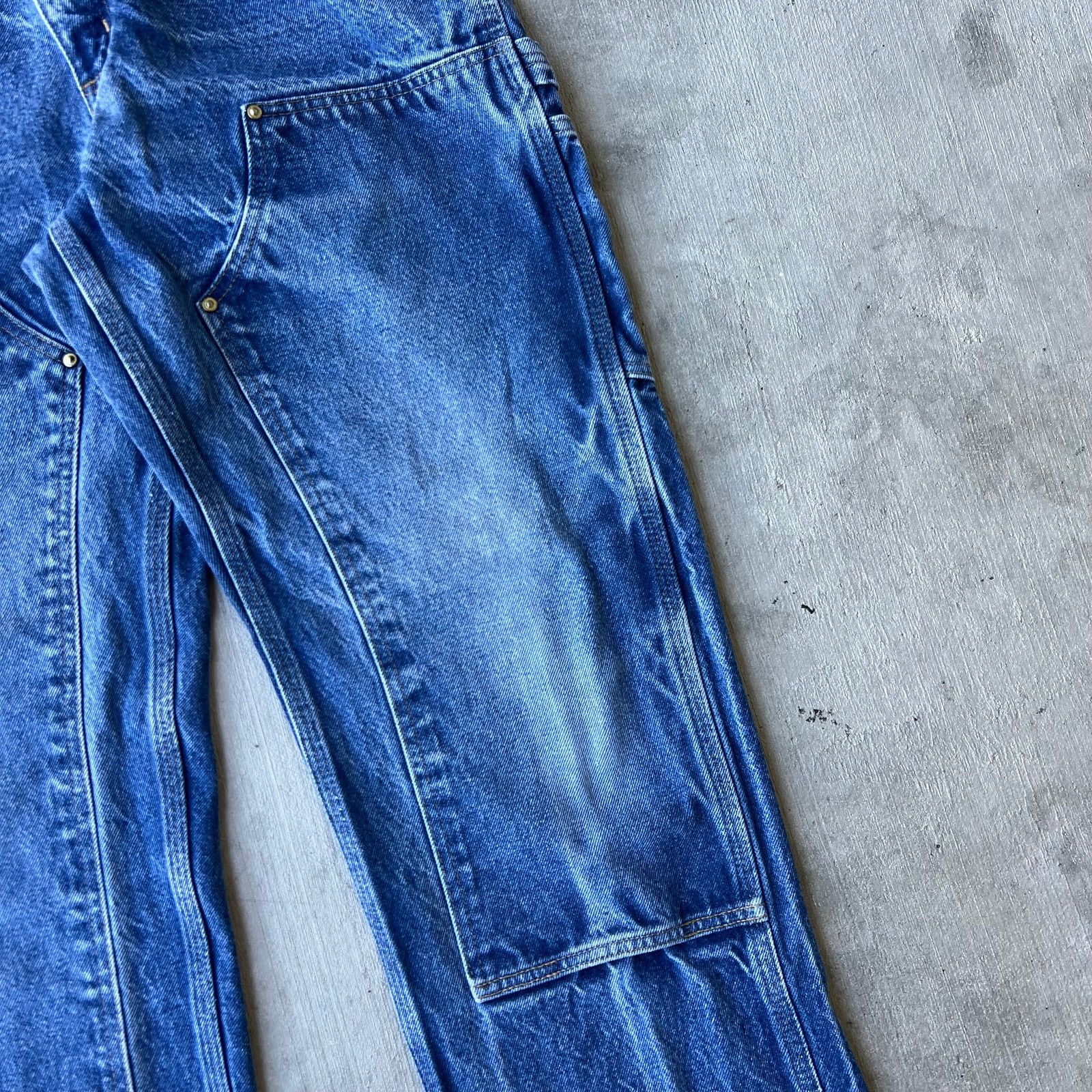 Carhartt × Vintage Carhartt faded denim blue jeans double knee work wear pants Size US 32 / EU 48 - 4 Thumbnail