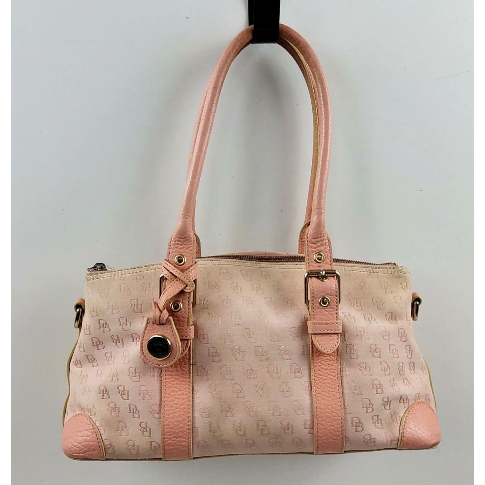 Dooney & Bourke Dooney & Bourke Signature Satchel Handbag Purse Light Pink Leather Trim Size ONE SIZE - 2 Thumbnail