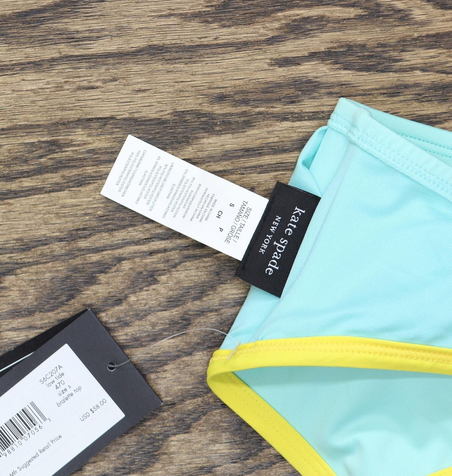 Other Nwt Kate Spade Womens Bralette Bikini Top Low Tide Blue S Size ONE SIZE - 5 Thumbnail