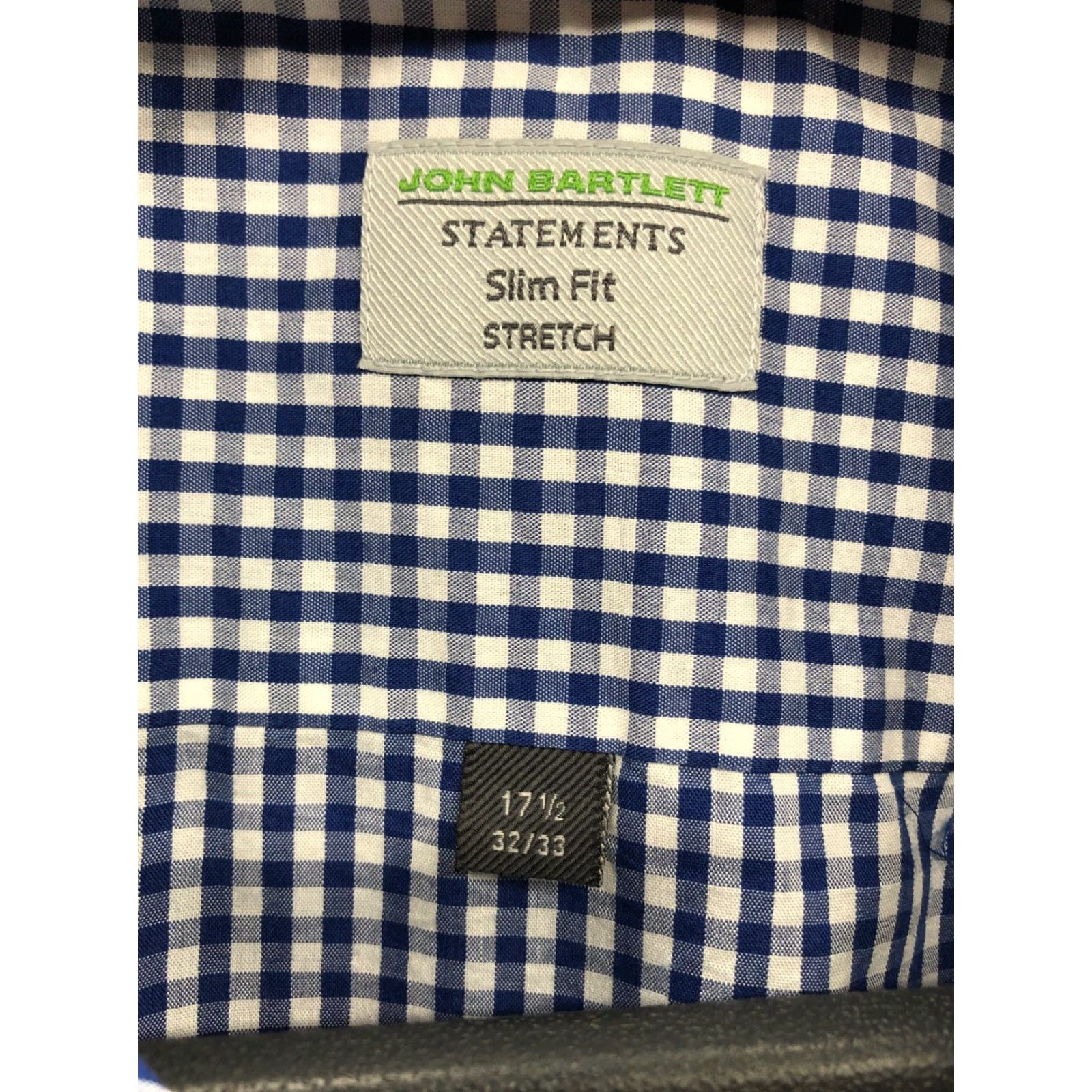 Vintage John Bartlett Statements Slim Fit Shirt Size 17.5 Mens Blue Gingham Check Shirt Slim Fit Mens 17.5 Blue Check John Bartlett Size US XXL / EU 58 / 5 - 6 Thumbnail