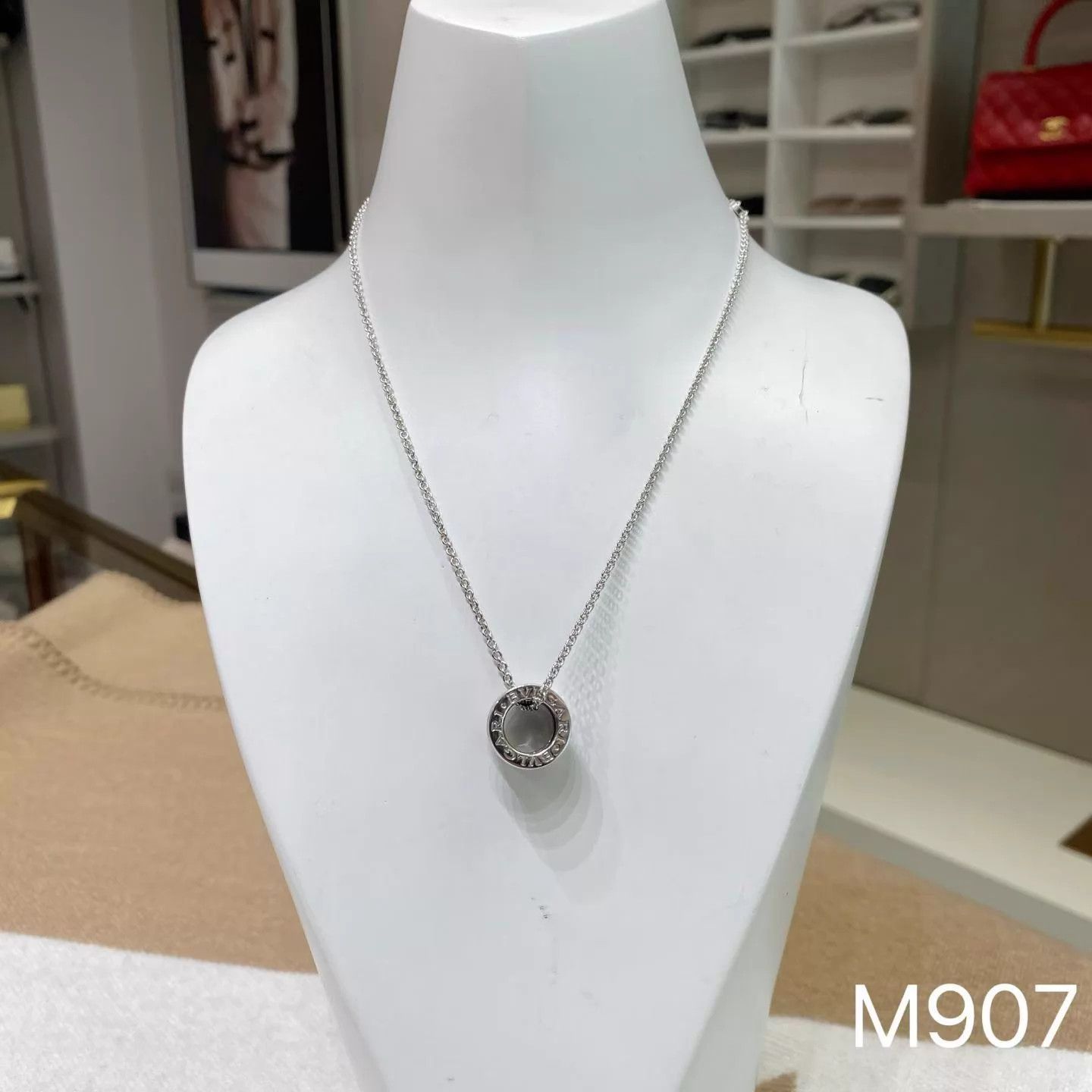 Bvlgari Bvlgari STC Red Man 925 Silver Necklace M907 Size ONE SIZE - 5 Thumbnail