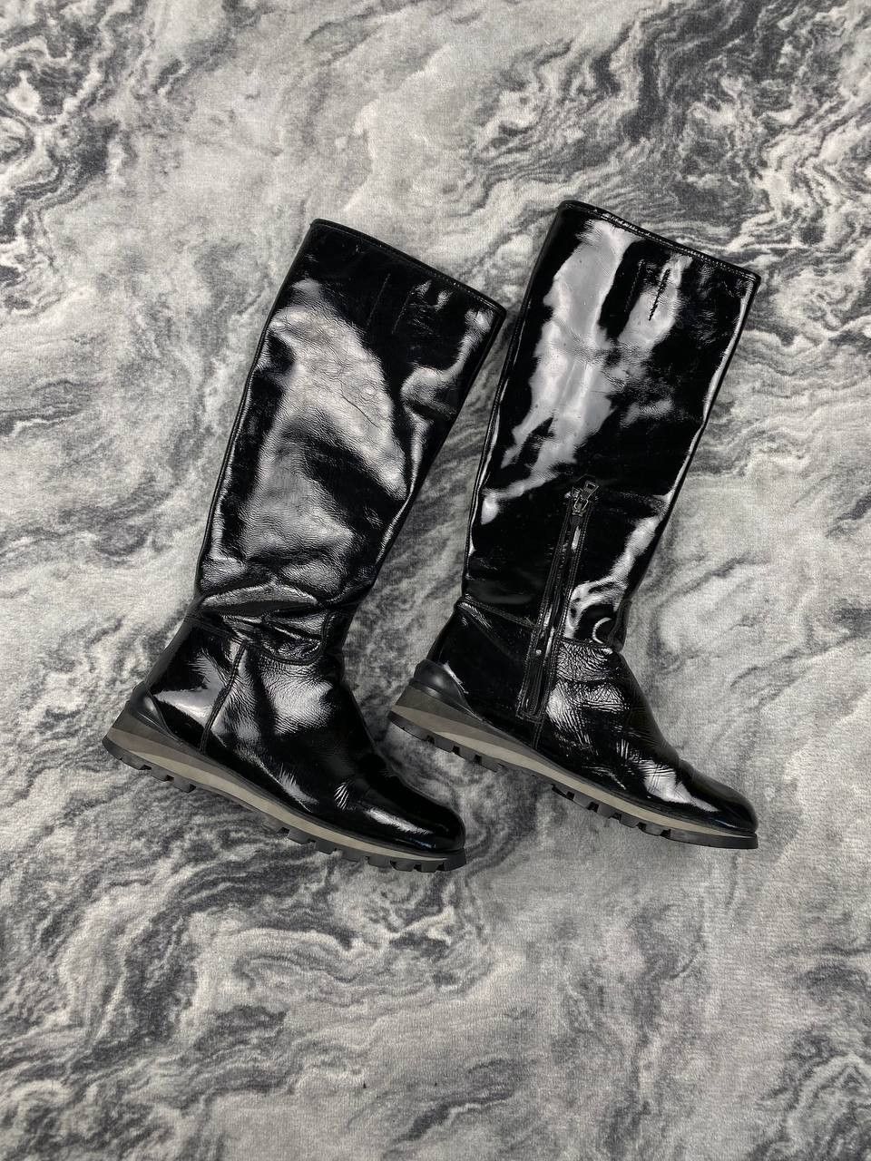 Prada Prada Patent Leather Platform Boots Women Size 37 Black Size US 7 / IT 37 - 1 Thumbnail