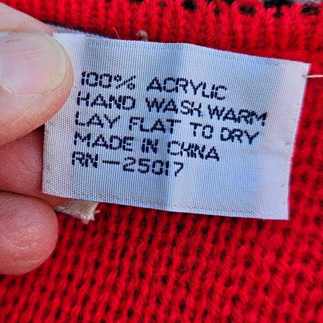 Vintage 80s Scottie Dog Cardigan Red Embroidered Knit Vintage Novelt Size M / US 6-8 / IT 42-44 - 5 Thumbnail
