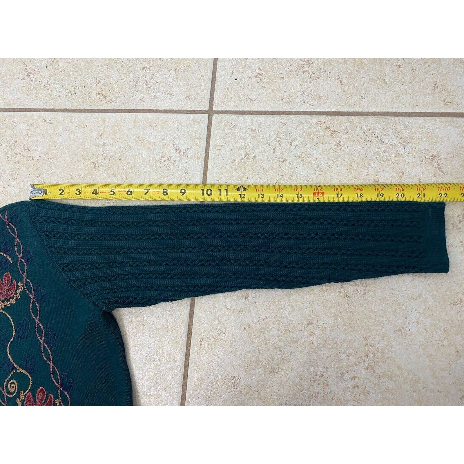 Other VTG Carole Little Floral Embroidered Wool Sweater Long Dress Size S / US 4 / IT 40 - 9 Thumbnail