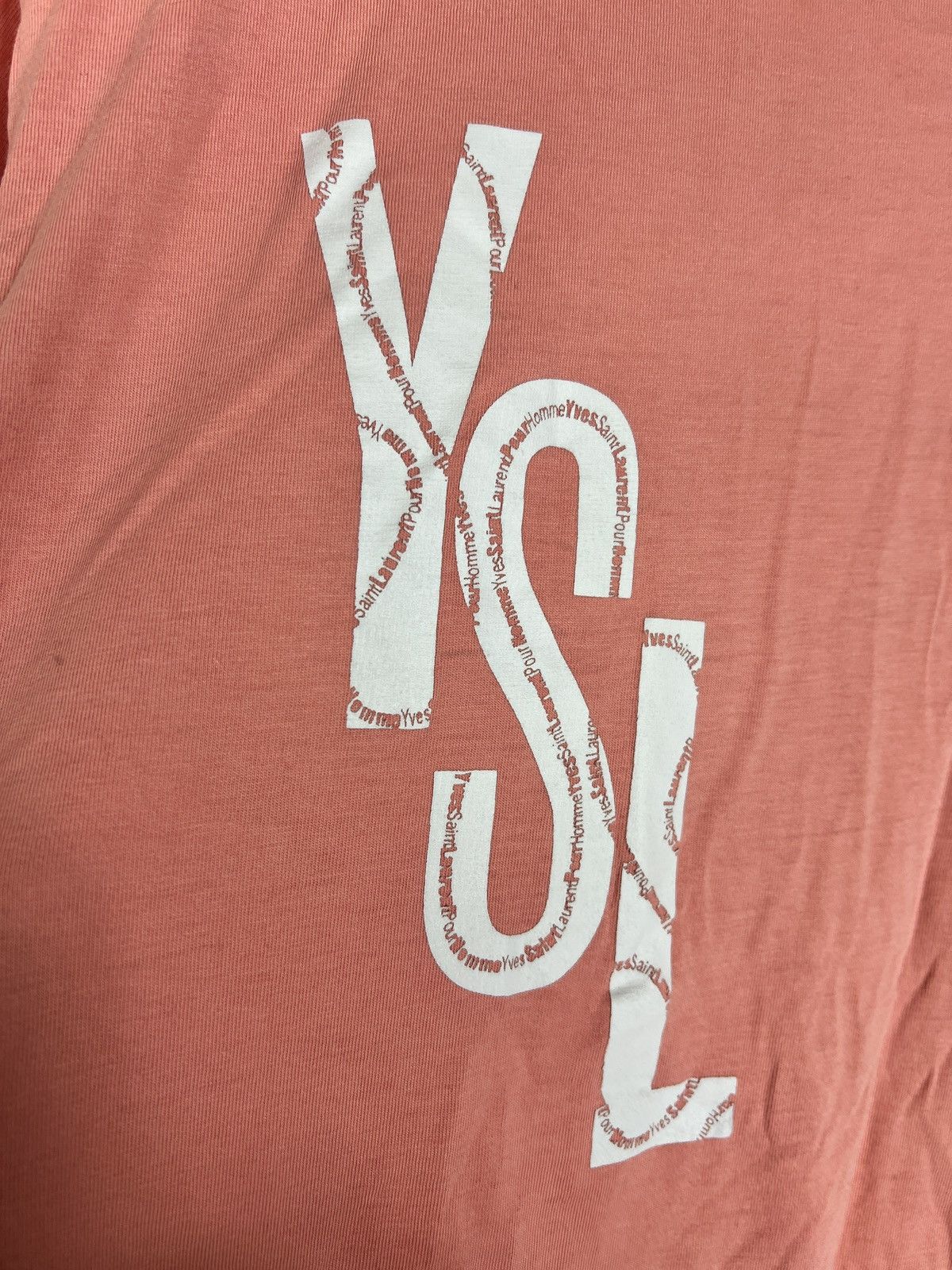 Yves Saint Laurent Vintage YSL Yves Saint Laurent Big Logo Pink T-Shirt Size US M / EU 48-50 / 2 - 4 Thumbnail