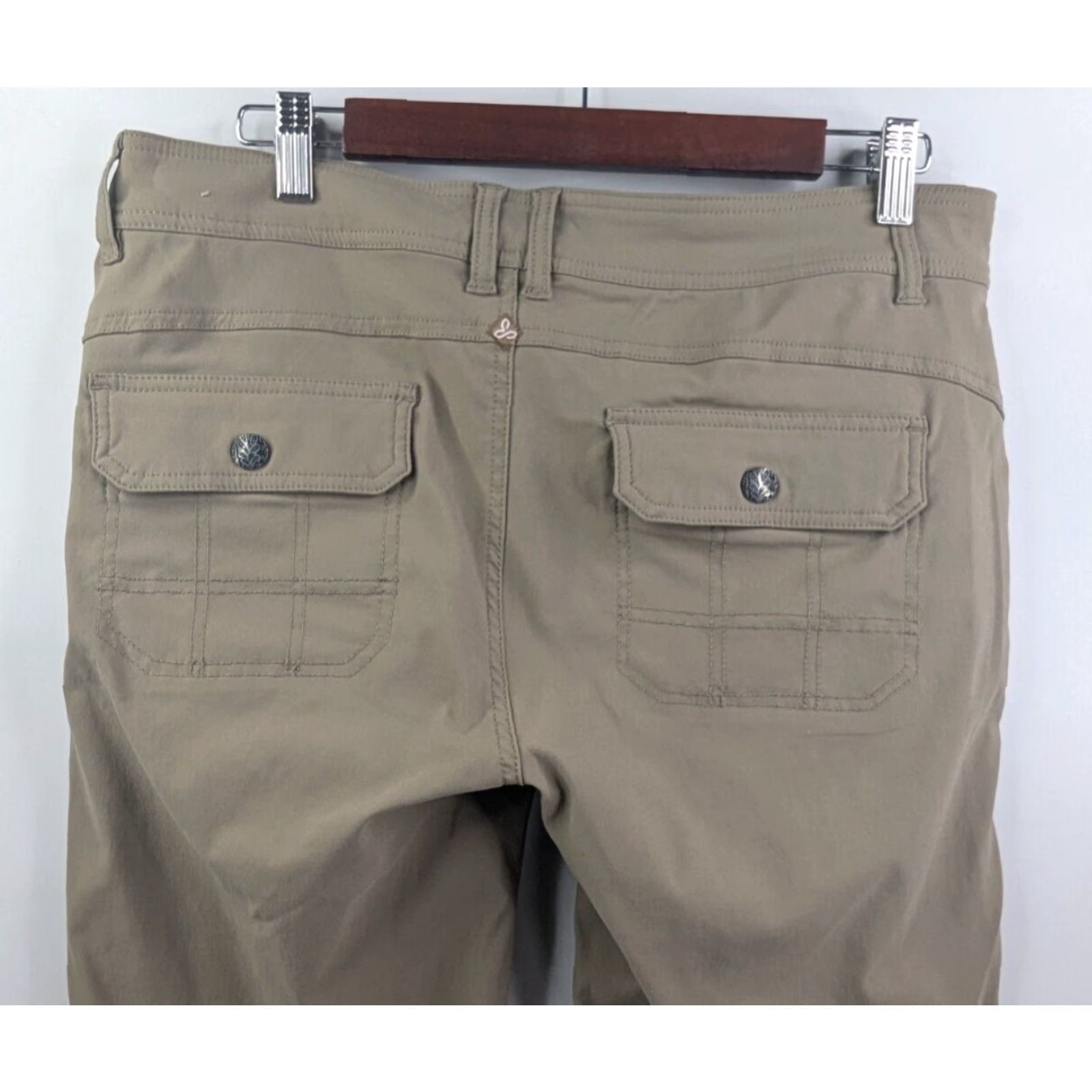Prana prAna Halle Roll-Up Hiking Nylon Pants Beige 14 Women Convertible, Roll Up, Bootcut, Flat Front, 97% Nylon 3% Elastane, Slim Casual Outdoors Size 36" / US 14 / IT 50 - 5 Thumbnail