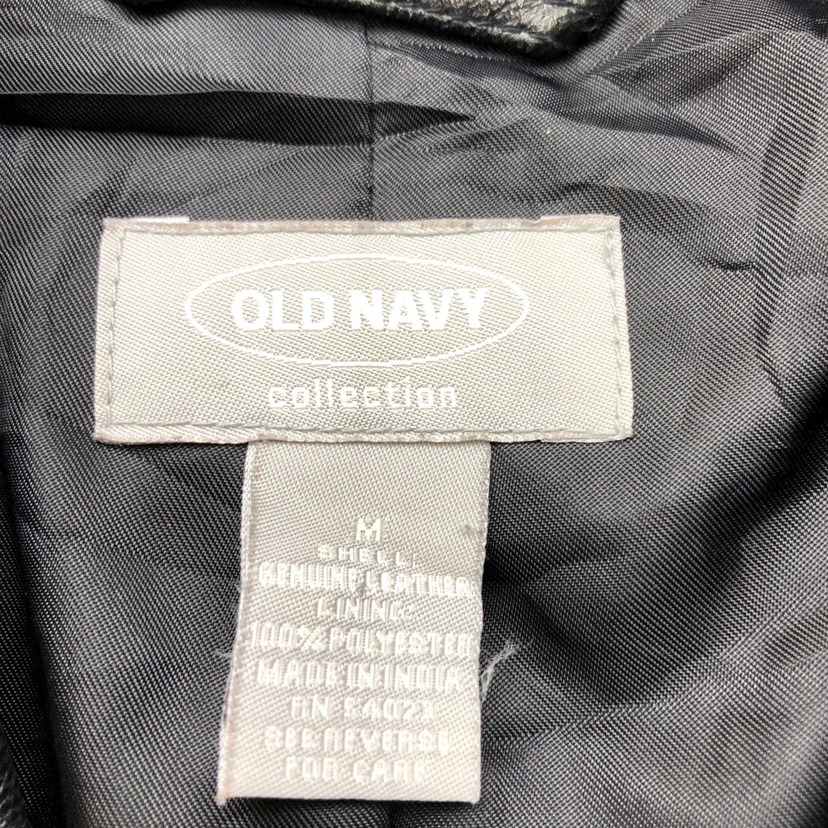 Old Navy VINTAGE Old Navy Collection Leather Lined Jacket Women Medium Black Button Pockets 90s City Casual Mens Womens Girls? Size M / US 6-8 / IT 42-44 - 3 Thumbnail