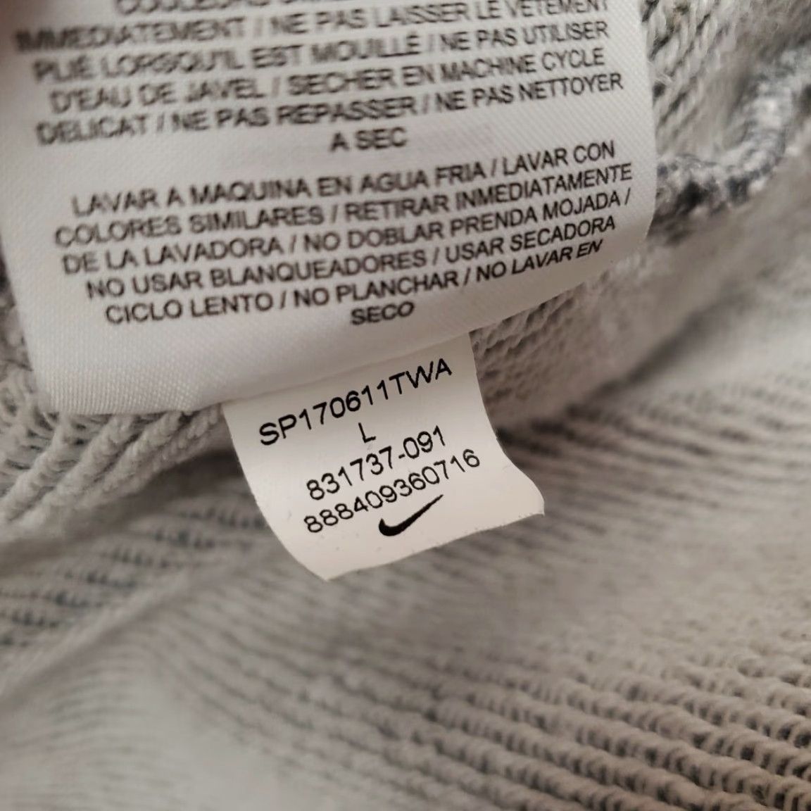 Nike Nike Hoodie Womens Large Gray Cowl Funnel Neck Sweatshirt Drawstring Casual Logo Pattern Solid Pullover Size L / US 10 / IT 46 - 6 Thumbnail