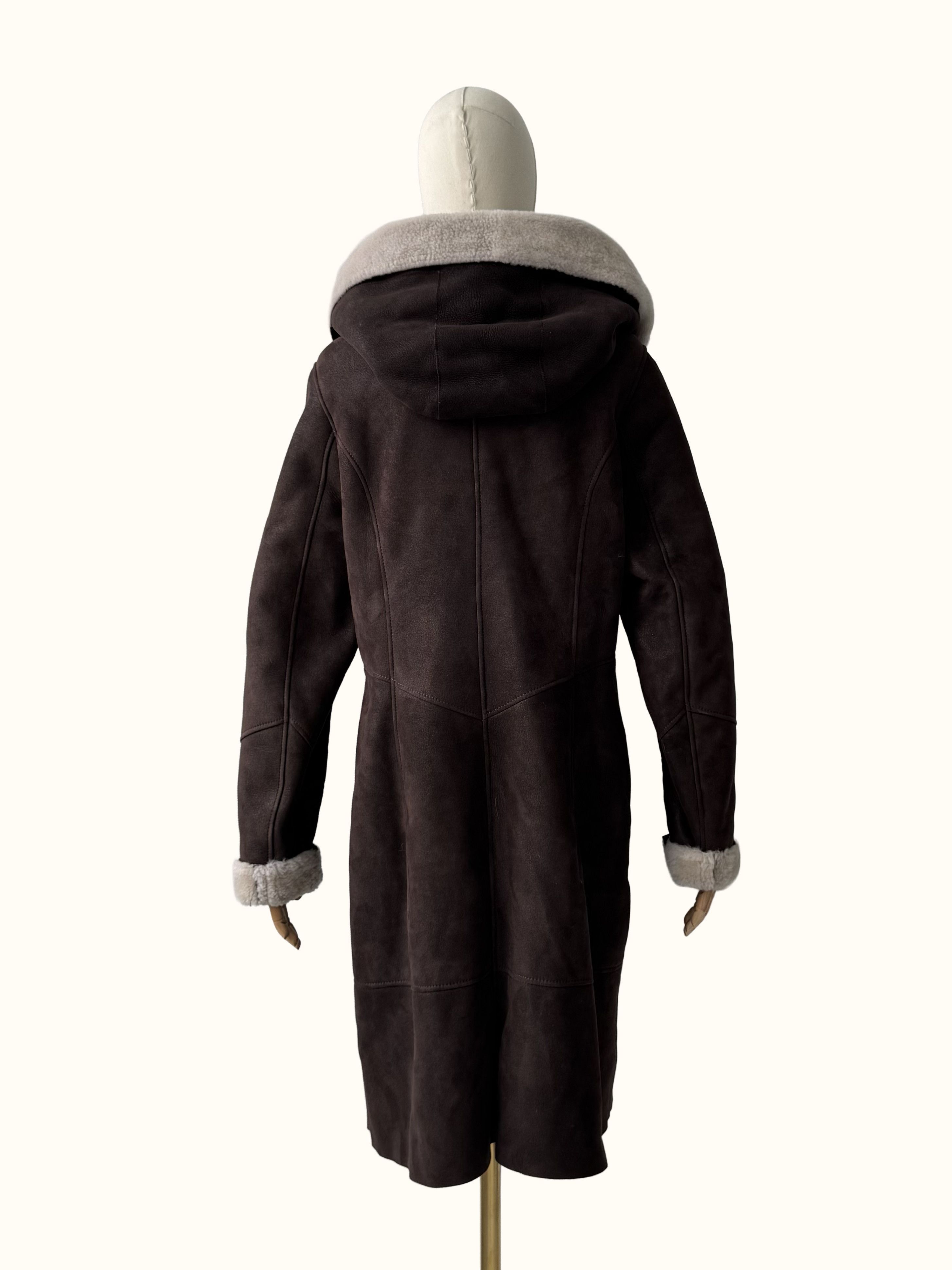 Vintage Vintage Real Sheepskin Hooded Coat(B409)E2D15 Size L / US 10 / IT 46 - 5 Thumbnail