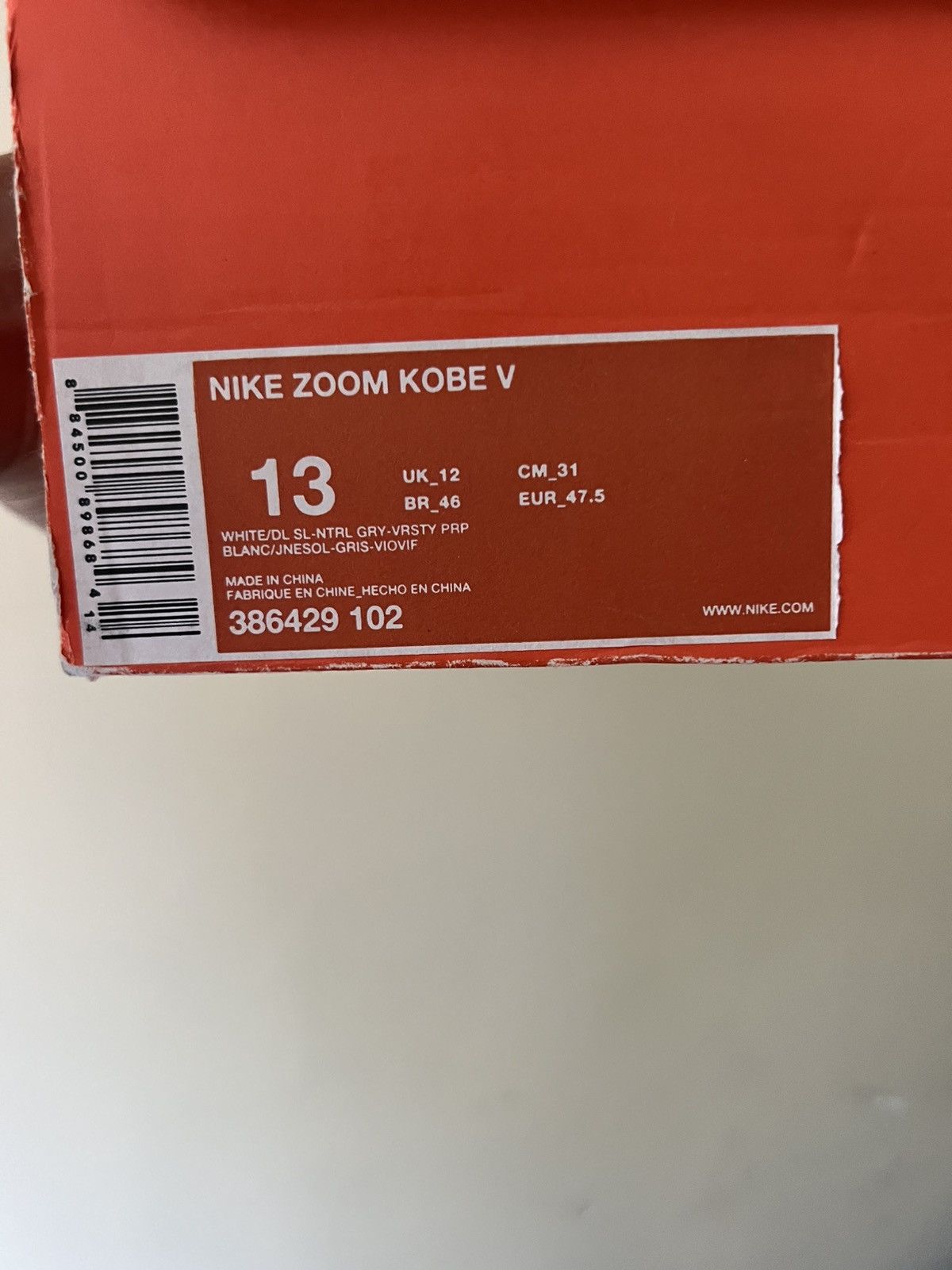 Nike Nike Kobe V Lakers Size US 13 / EU 46 - 10 Thumbnail