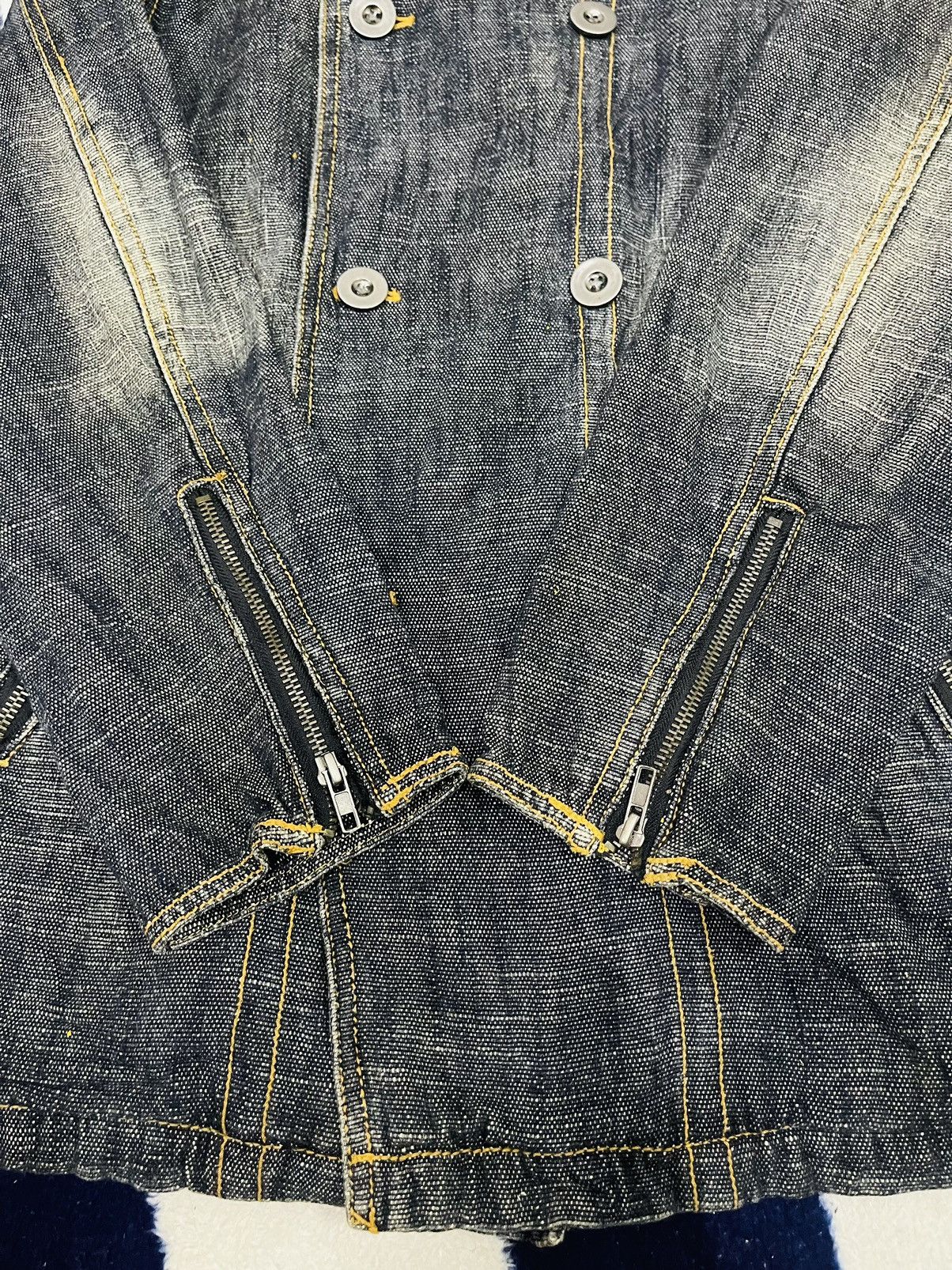 Japanese Brand Slick Double Brested Denim Jacket (11) Size US M / EU 48-50 / 2 - 8 Thumbnail