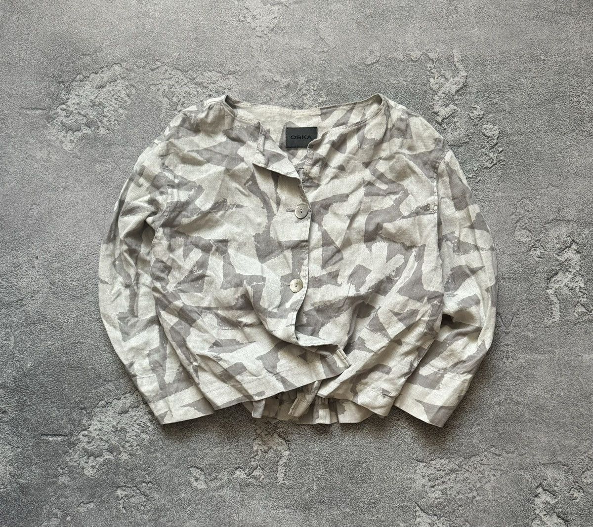 Japanese Brand × Vintage Oska 2 all printed relaxed blazer linen jacket oversiz shirt Size XS / US 0-2 / IT 36-38 - 1 Thumbnail