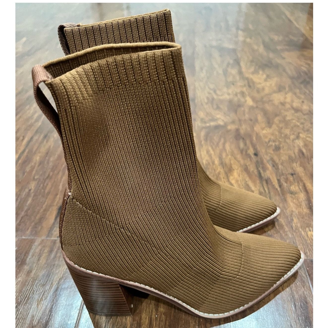 Other Steven New York Nixie Brown/Tan Sock Knit Booties Size 7.5 Size US 7.5 / IT 37.5 - 2 Thumbnail