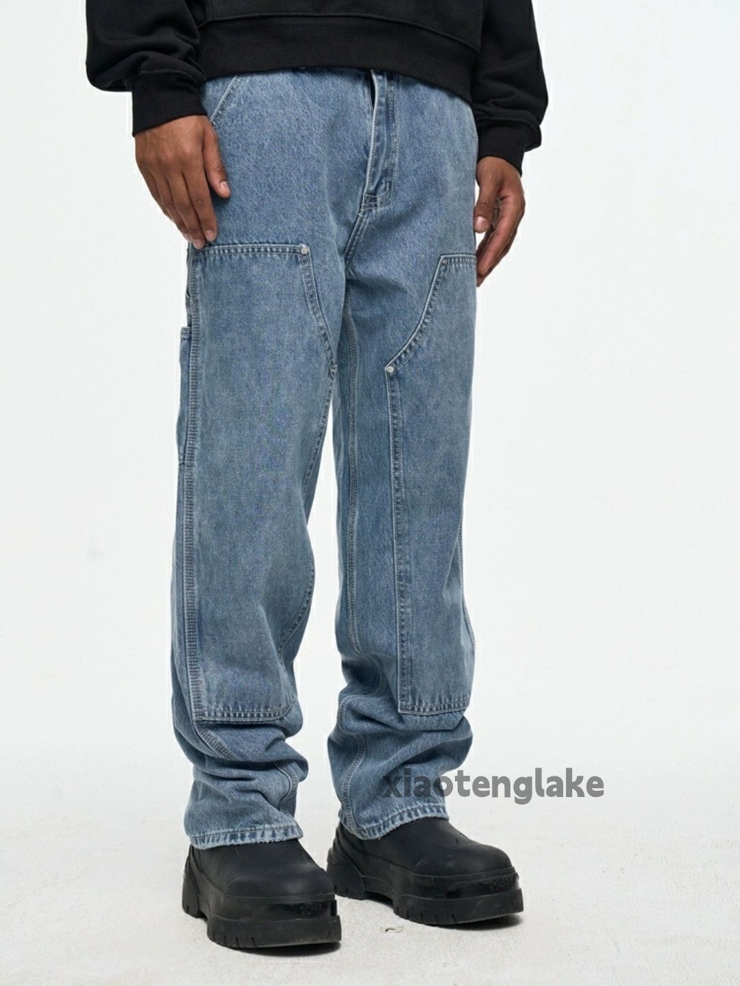 Jean × Vintage washed faded utility carpenter hiphop baggy jeans Size US 36 / EU 52 - 1 Thumbnail