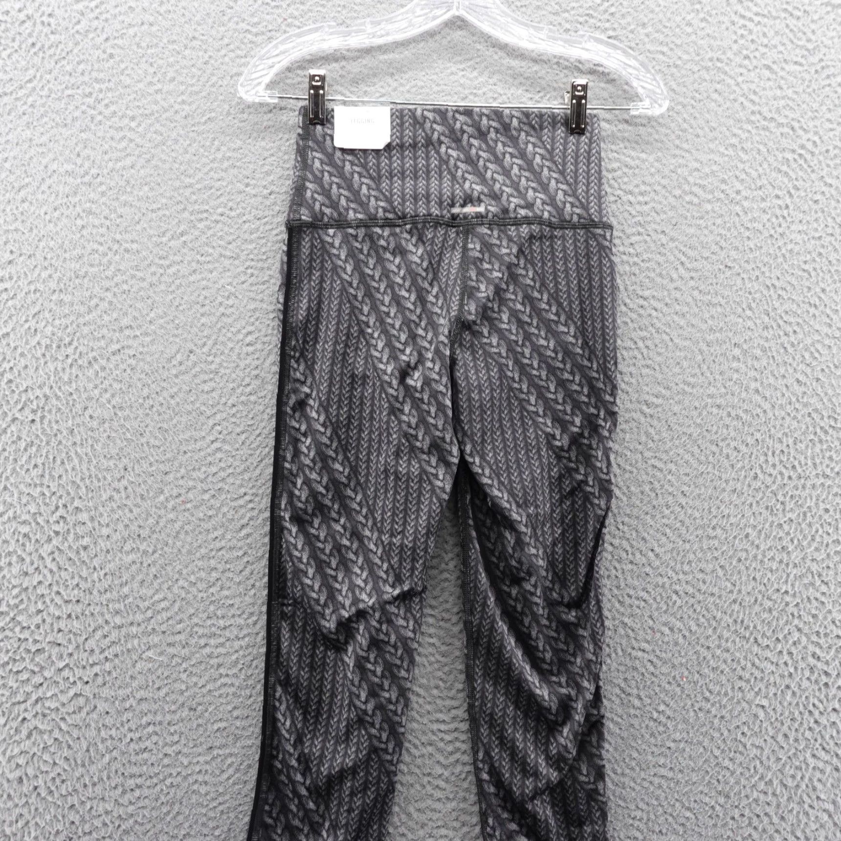 Vintage Aerie Leggings Knit Print Chill. Play. Move. Size S Gray NWT Activewear Women Ankle High Waisted Stretch, Breathable Gym & Training Size 28" / US 6 / IT 42 - 4 Thumbnail