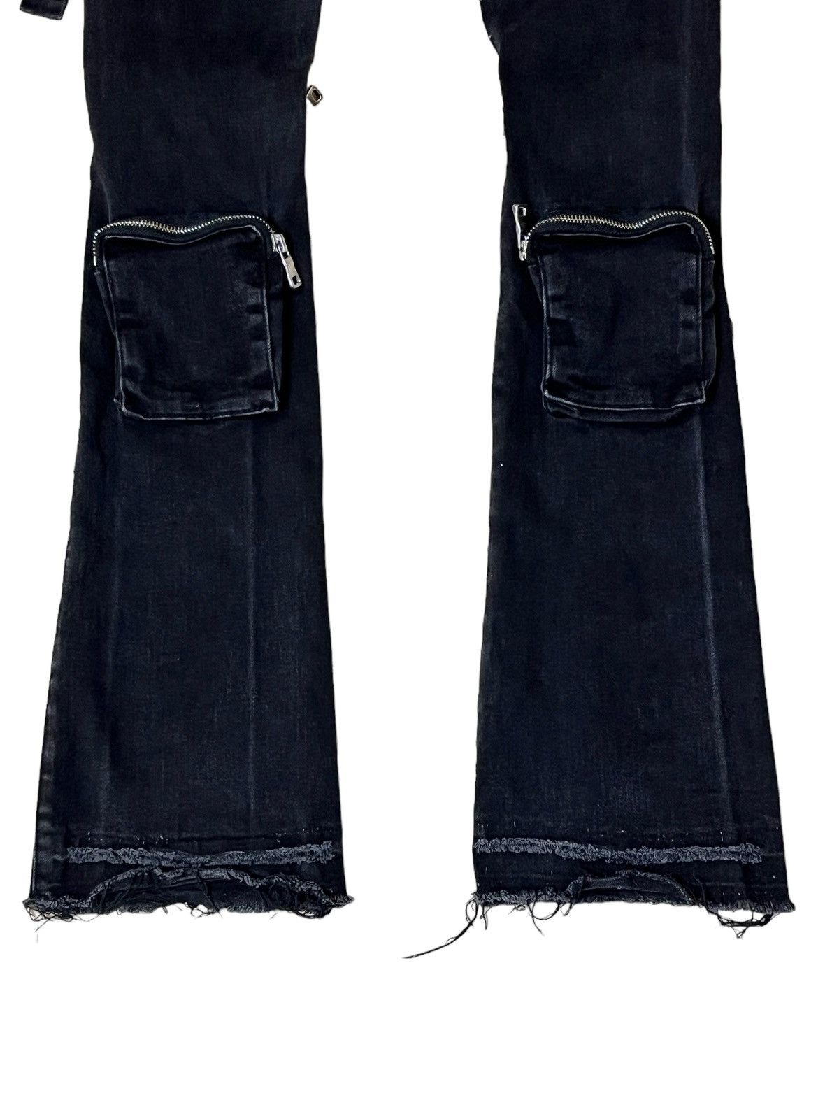 Le Grande Bleu (L.G.B.) SICK🔥PHEELINGS STACKED BONDAGE STRETCH COTTON FLARE JEANS Size US 30 / EU 46 - 8 Thumbnail