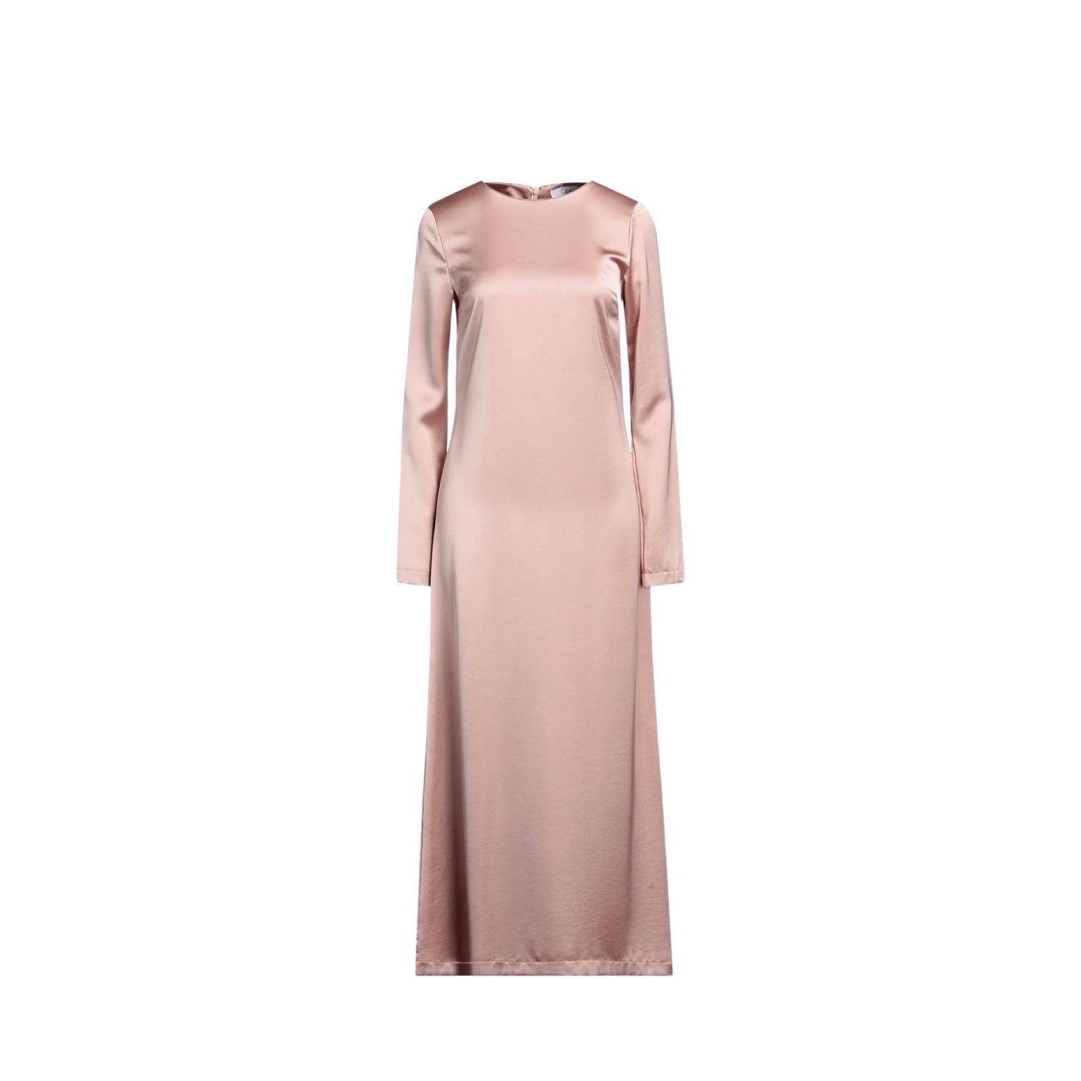 Blush NWT SOALLURE Satin Blush Long Trapeze Dress (004) Size M / US 6-8 / IT 42-44 - 1 Thumbnail