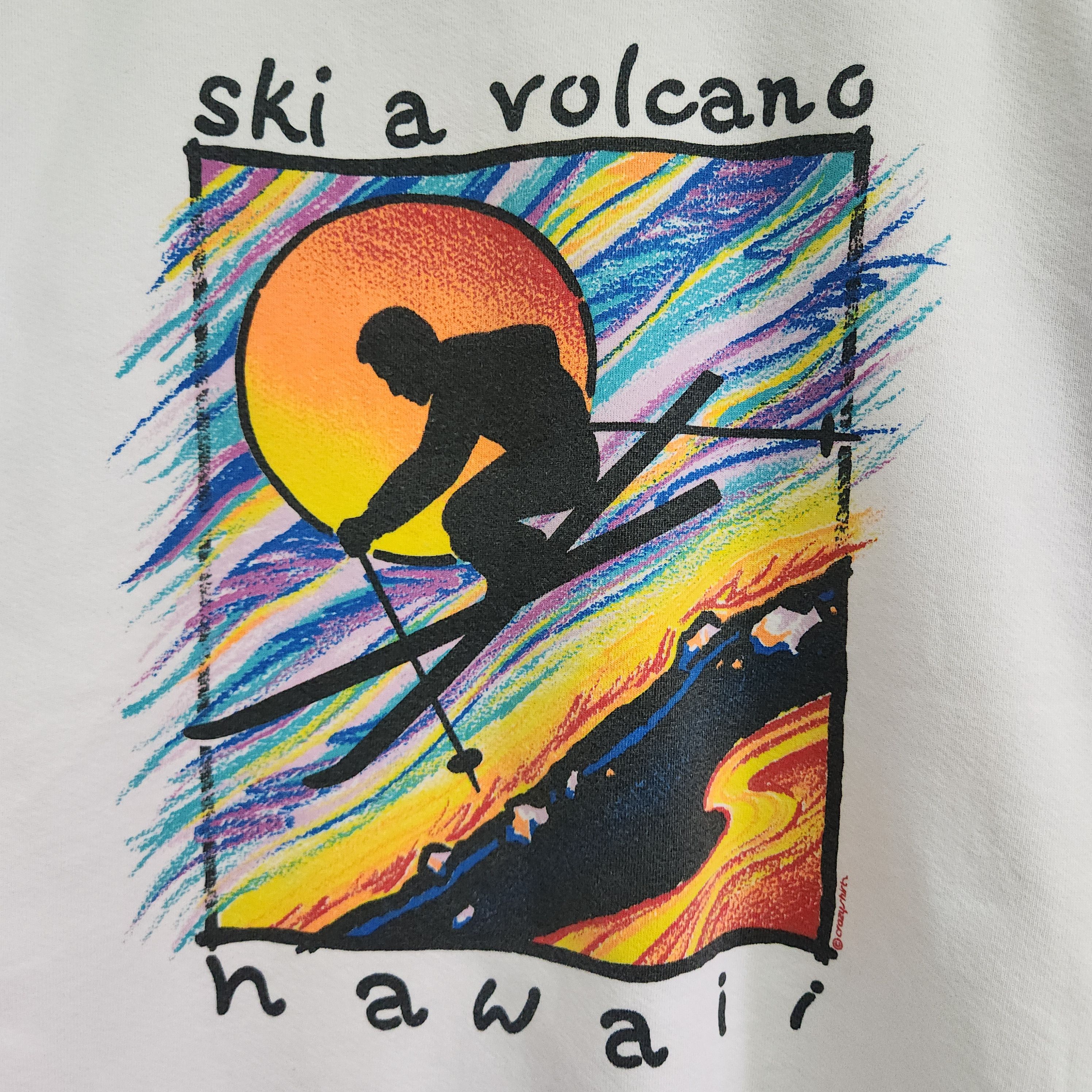 Other Vintage 1980s Ski A Volcano Hawaii Crazy Shirts Sweater Size US L / EU 52-54 / 3 - 19 Thumbnail