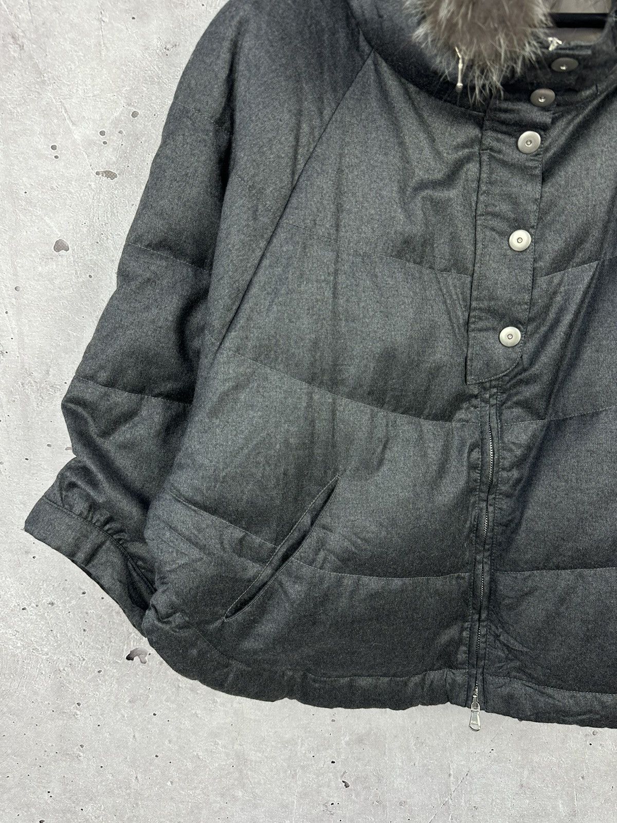 Brunello Cucinelli Brunello Cucinelli Wool Cashmere Blend Puffer Poncho Jacket Size XL / US 12-14 / IT 48-50 - 4 Thumbnail