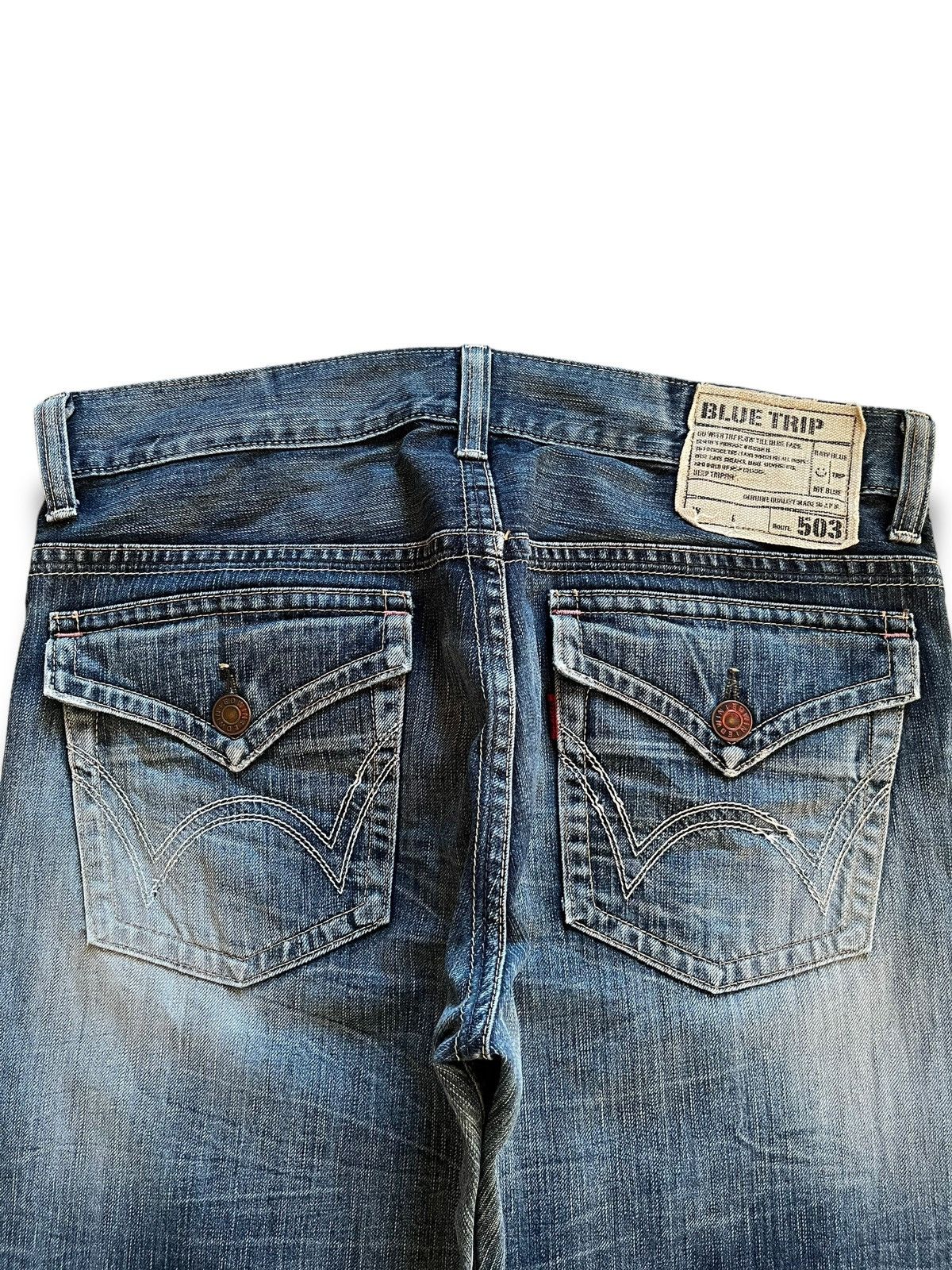 Edwin × Japanese Brand Vintage Japanese Edwin 503 Blue Trip Baggy Style Jeans Size US 36 / EU 52 - 9 Thumbnail