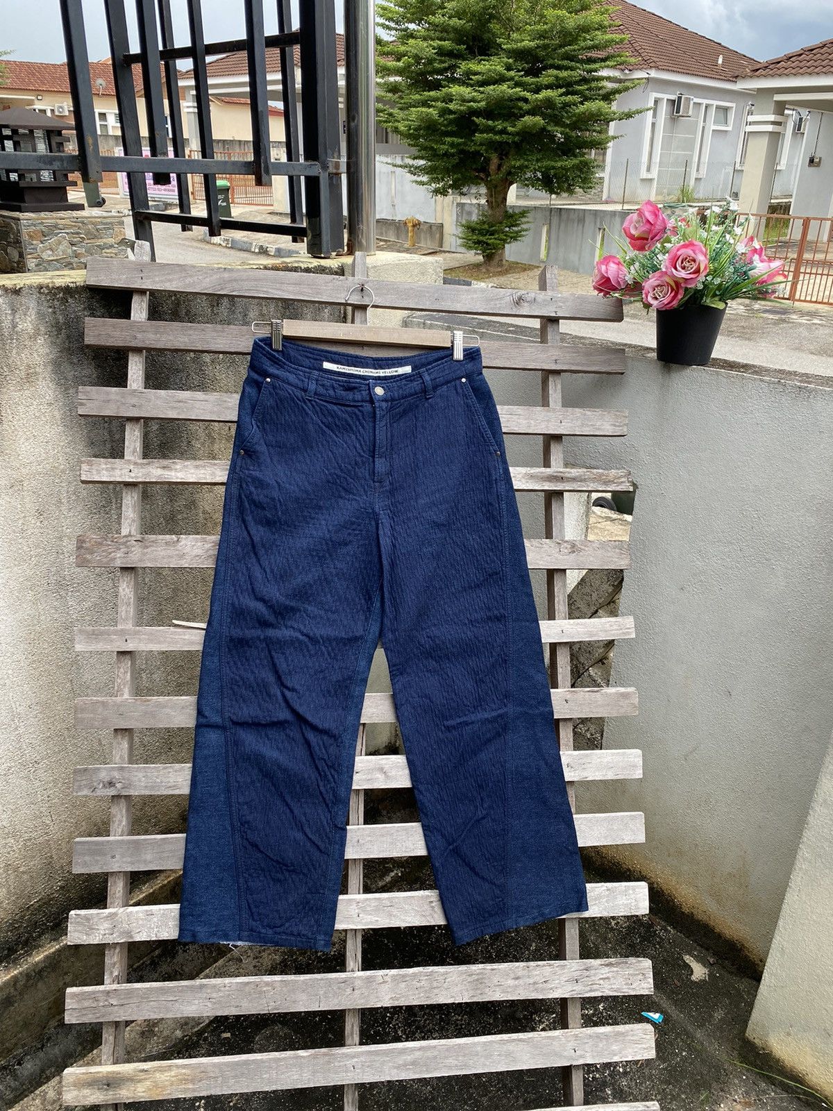 Japanese Brand Vintage Indigo Pants Kamishima Chinami Yellow Size US 31 - 1 Thumbnail