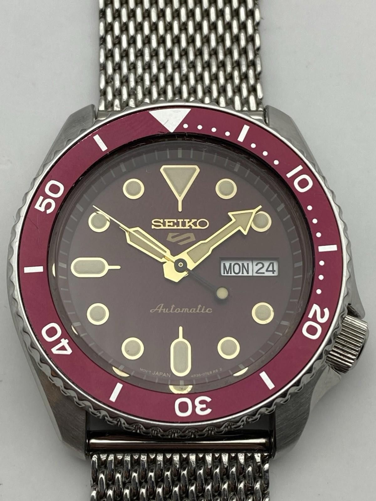 Seiko Seiko 5 Sports Automatic Dive Watch - SRPD69K1 Red /Burgundy Size ONE SIZE - 2 Thumbnail