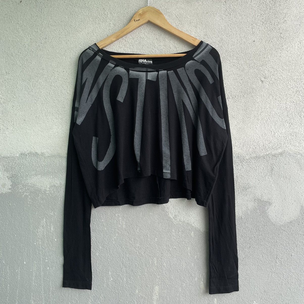 image of If Six Was Nine x Le Grande Bleu L G B Vintage Rna Slang Instinct Cropped Shirt in Black, Women's (
