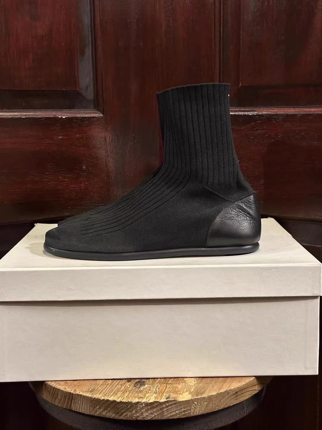 Maison Margiela Maison Margiela Men's Black Knit Sock-style Tabi Boots Ｑ25 Size US 8 / EU 41 - 2 Thumbnail