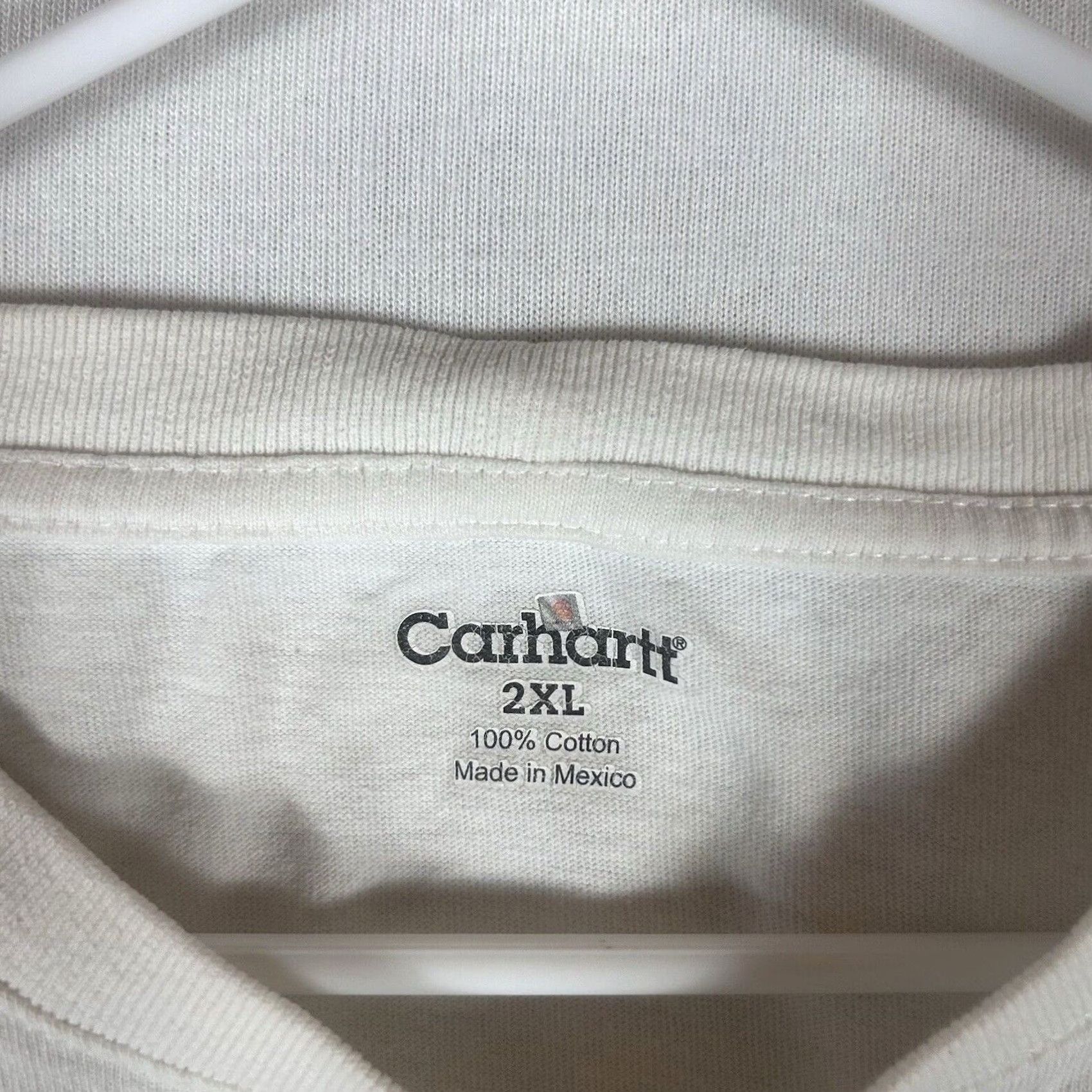Carhartt Carhartt Long Sleeve Shirt Mens 2XL White Cotton Casual XXL Stained, Logo, USA, Work, Vintage: No Size US XXL / EU 58 / 5 - 5 Thumbnail
