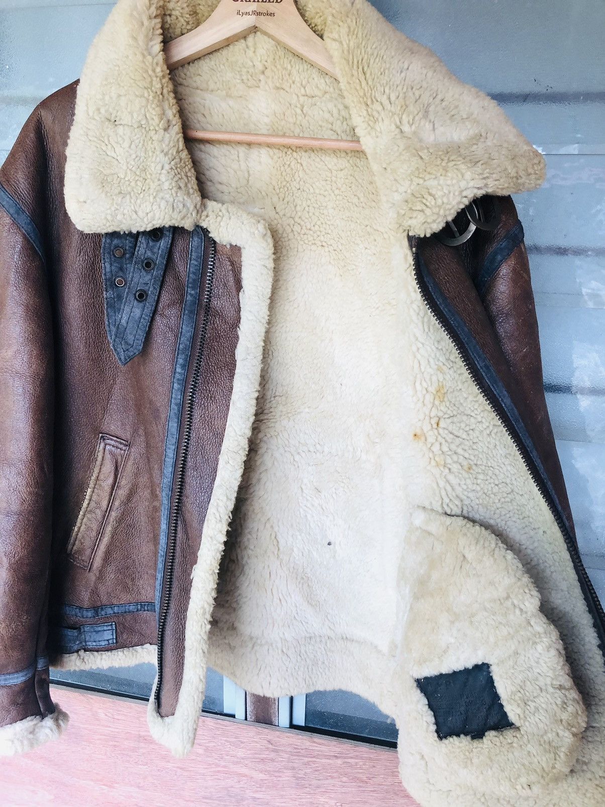 Type B-3 Bomber Sheepskin Shearling Aviator Flight Jacket