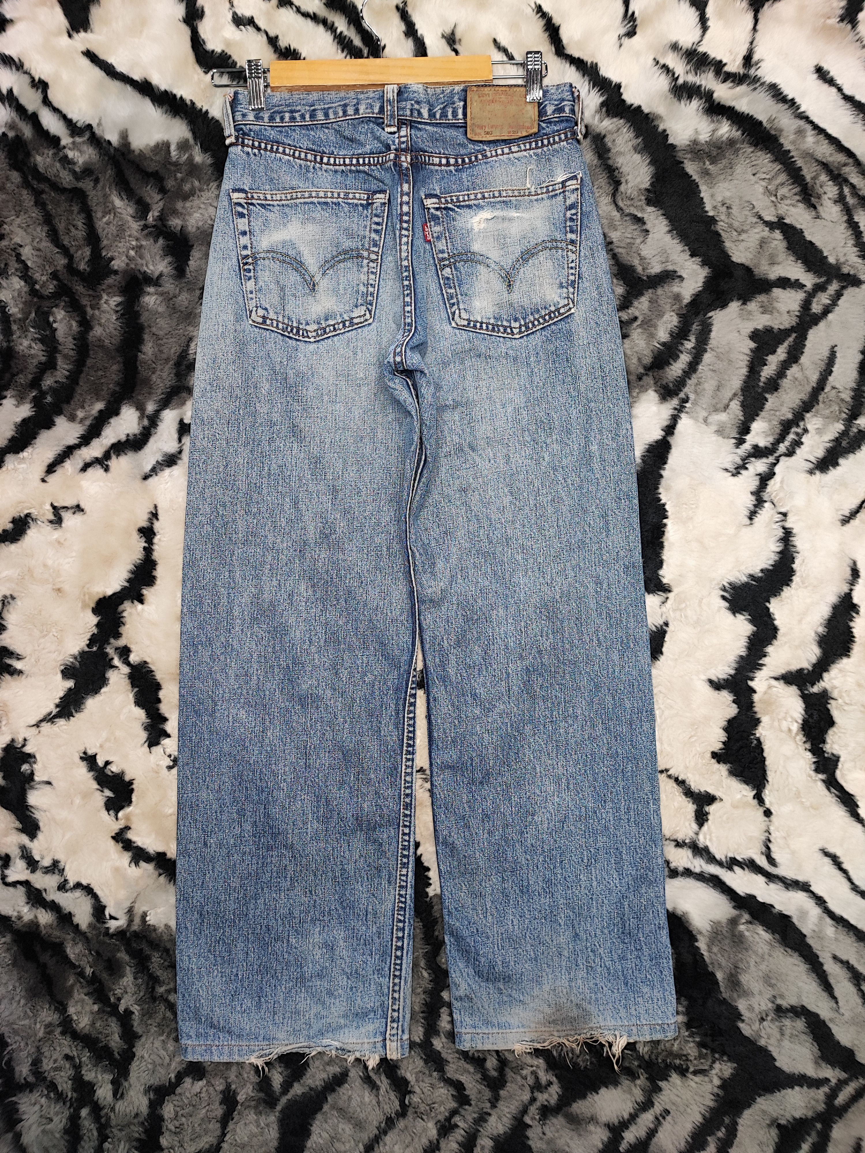 Levi's Vintage Clothing Vintage 90s 503 Levi's distressed selvedge jeans Size US 28 / EU 44 - 11 Thumbnail