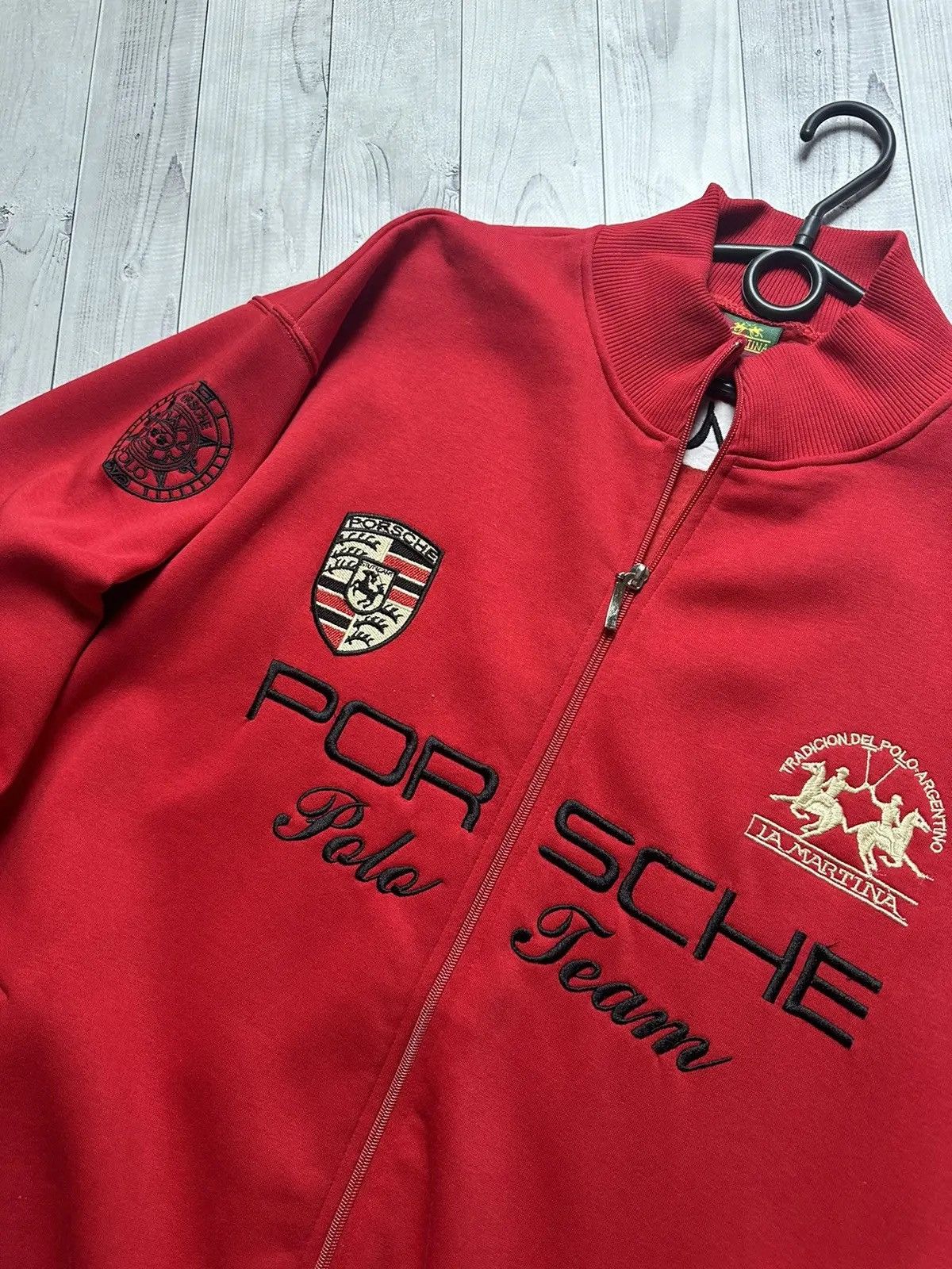 La Martina × Porsche Design LA Martina Porsche bomber jacket red zip Vintage Racing polo Size US XXL / EU 58 / 5 - 4 Thumbnail