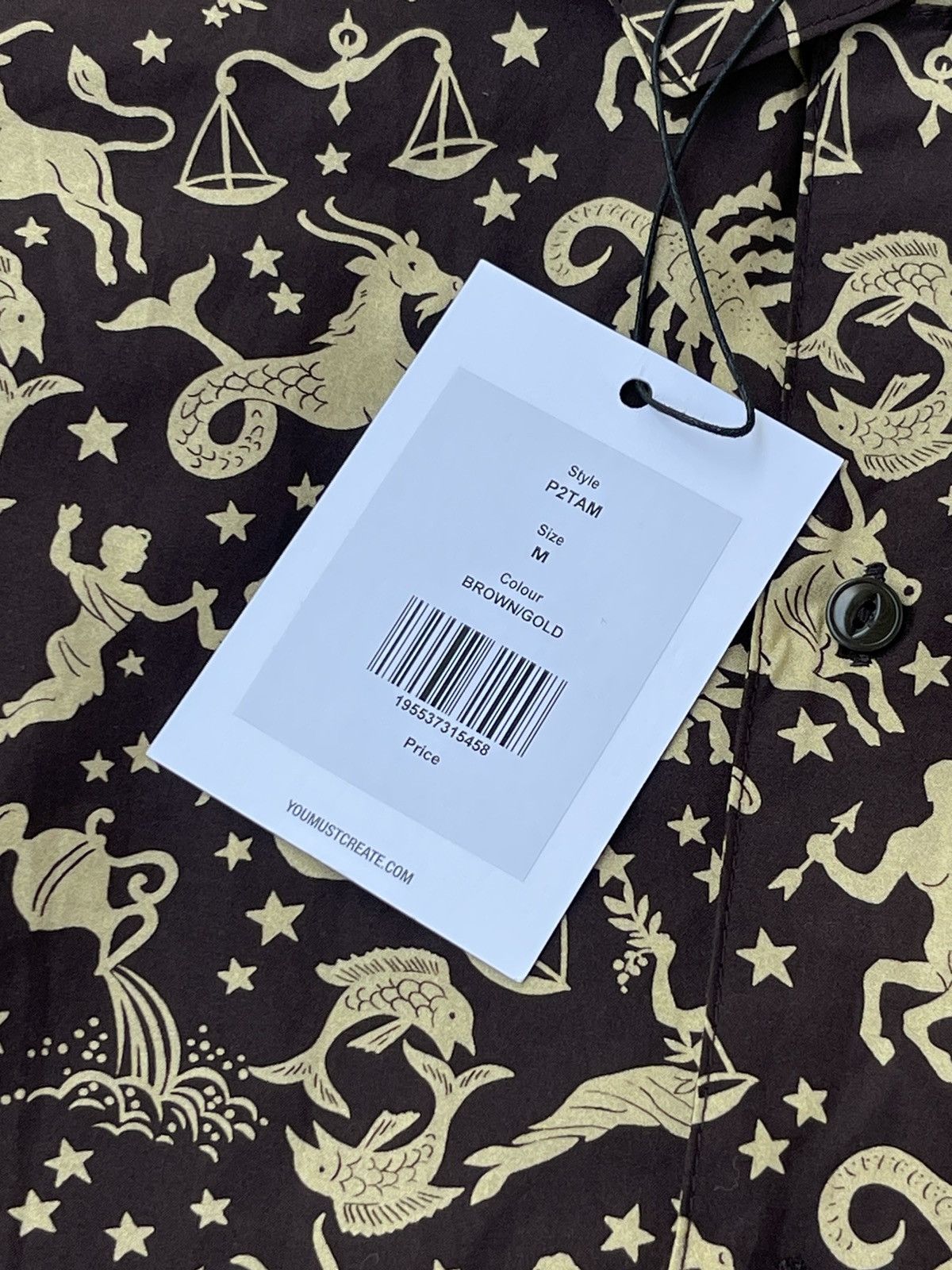 YMC !DS! SS23 YMC Zodiac Motif Silk Button Up Shirt Size US M / EU 48-50 / 2 - 23 Thumbnail