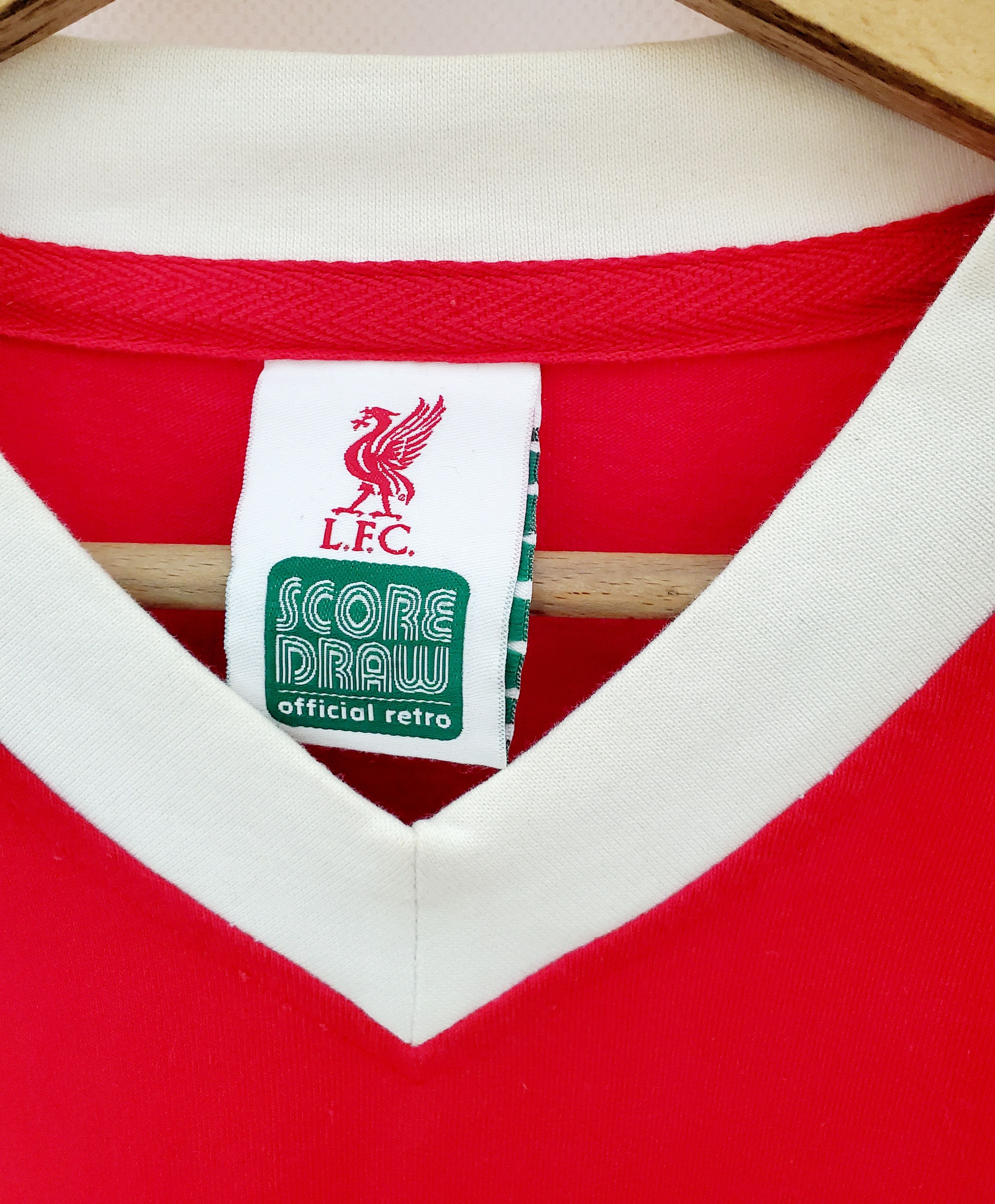Vintage Liverpool 1979-82 Jersey Retro Replica Score Draw perfect Size US L / EU 52-54 / 3 - 2 Thumbnail