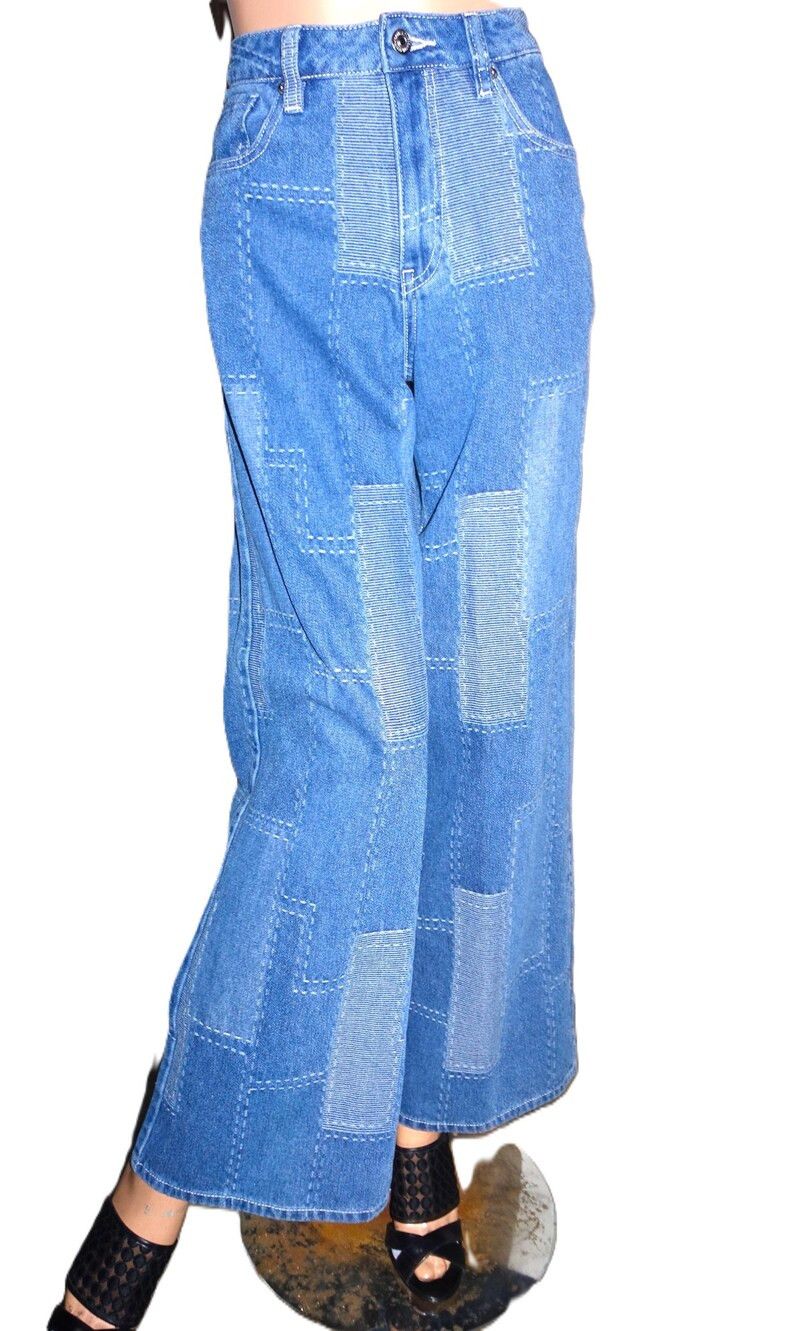 Vintage Vintage Patchwork Jeans 28w Size 28" / US 6 / IT 42 - 3 Thumbnail