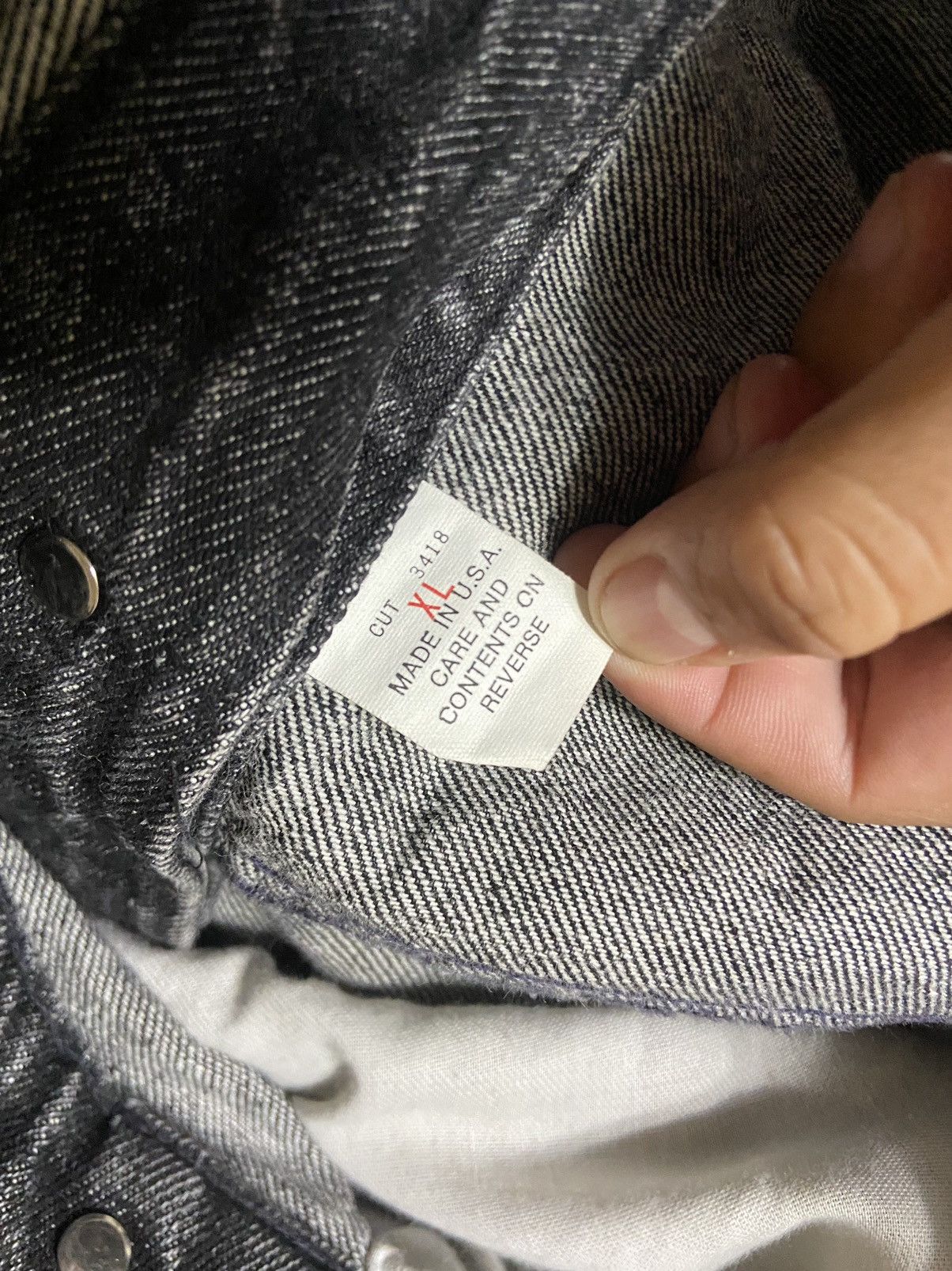Harley Davidson × Vintage Vintage Embossed Harley Davidson Denim Black Jacjet Size US XL / EU 56 / 4 - 7 Thumbnail