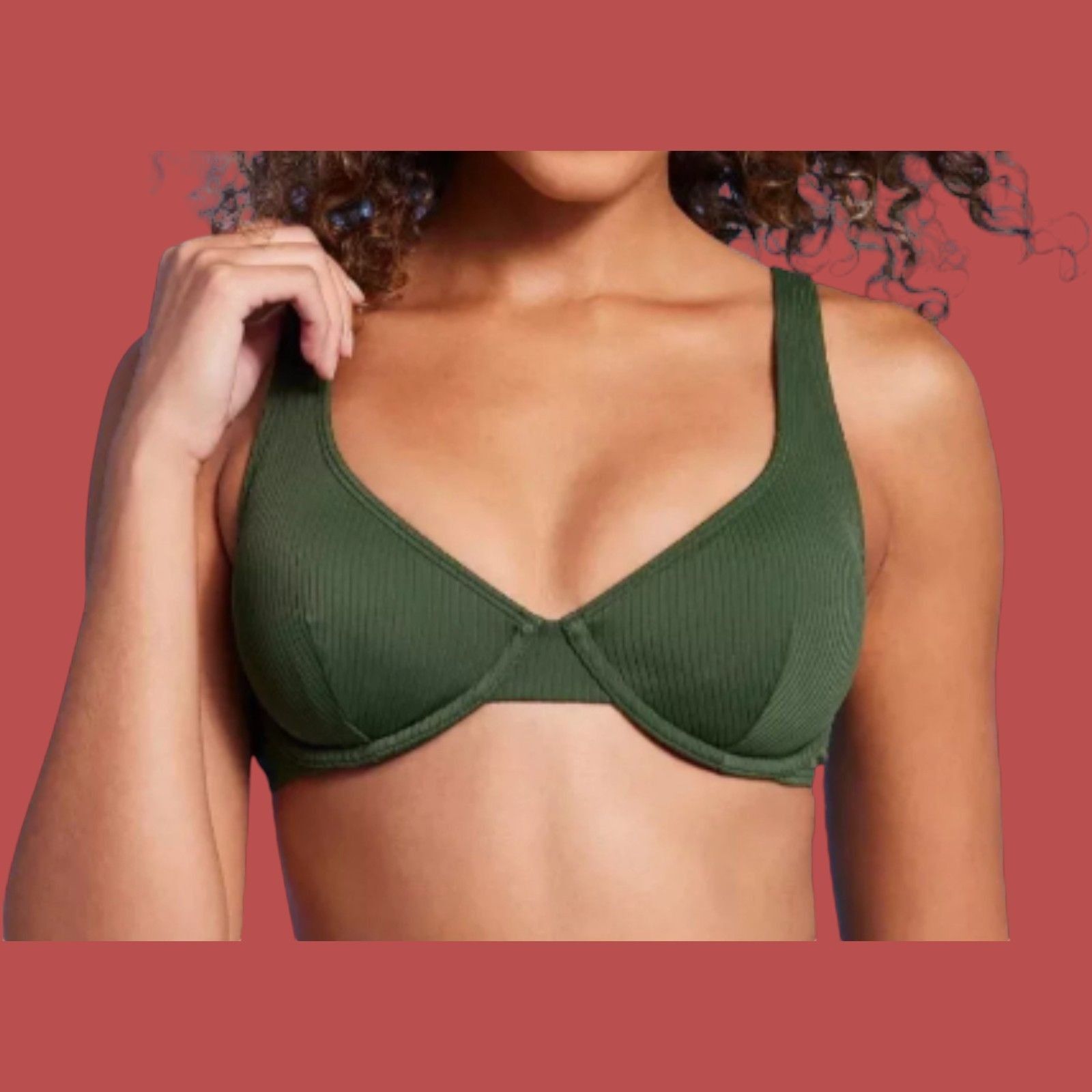 Other Shade & Shore - Women's Retro Ribbed Underwire Bikini Top - Size ONE SIZE - 1 Thumbnail