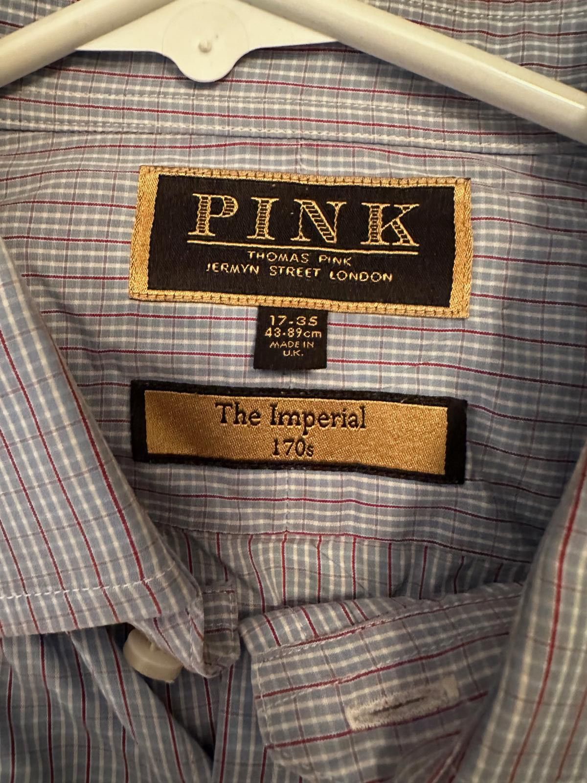 Thomas Pink Thomas Pink French Cuff Dress Shirt Blue Check Large Size 42R - 1 Thumbnail