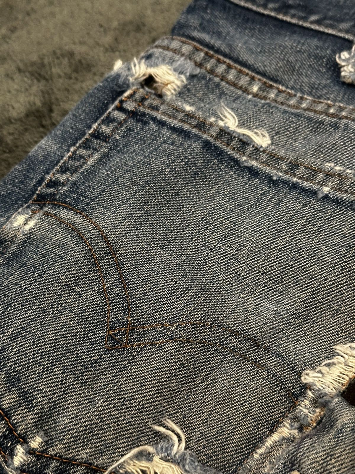 Levi's × Vintage Vintage 70’s Patchwork Big E Flared Orange Tab Levis Size US 29 - 7 Thumbnail