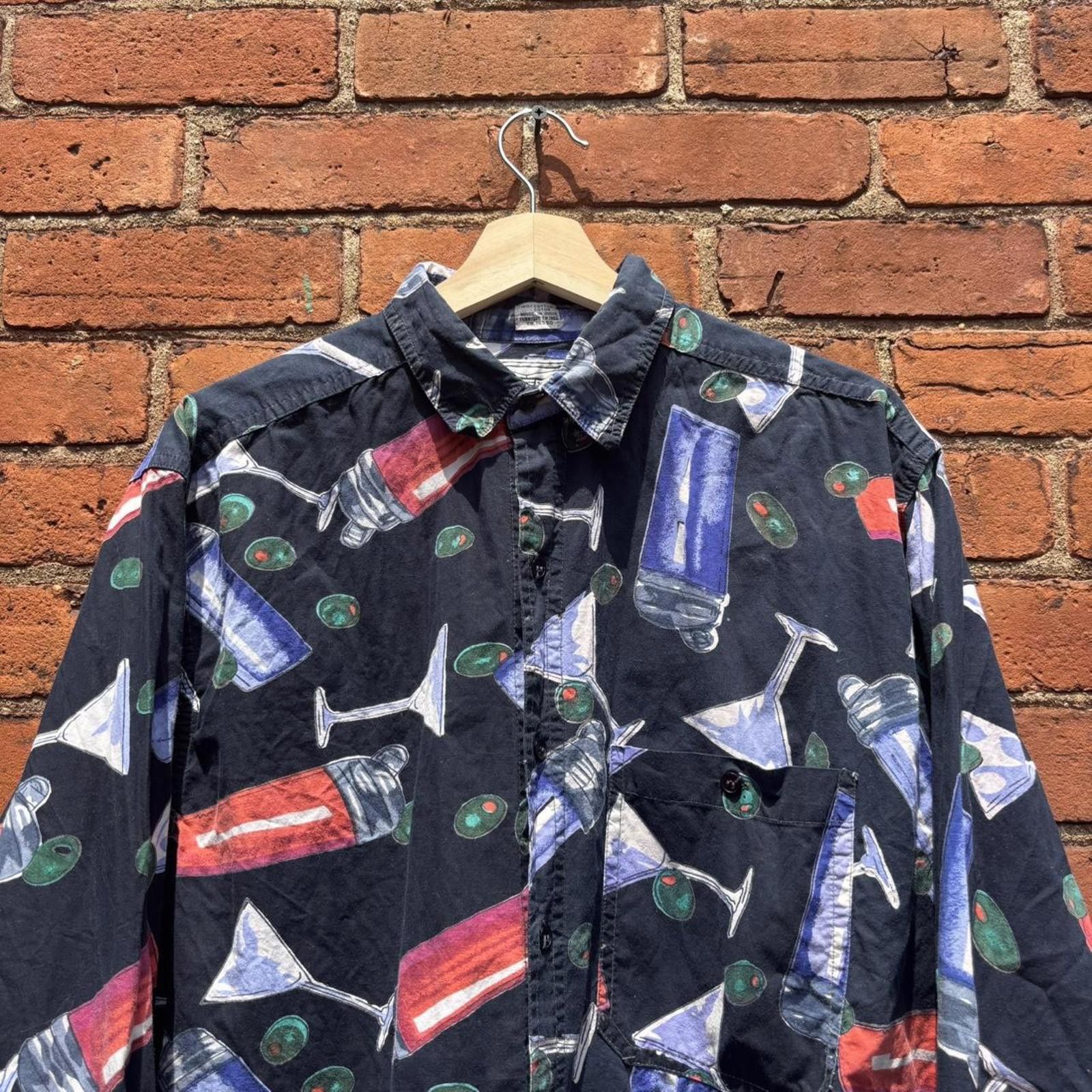 Other Vintage all over print martini bartender button up shirt M/L Size US M / EU 48-50 / 2 - 2 Thumbnail
