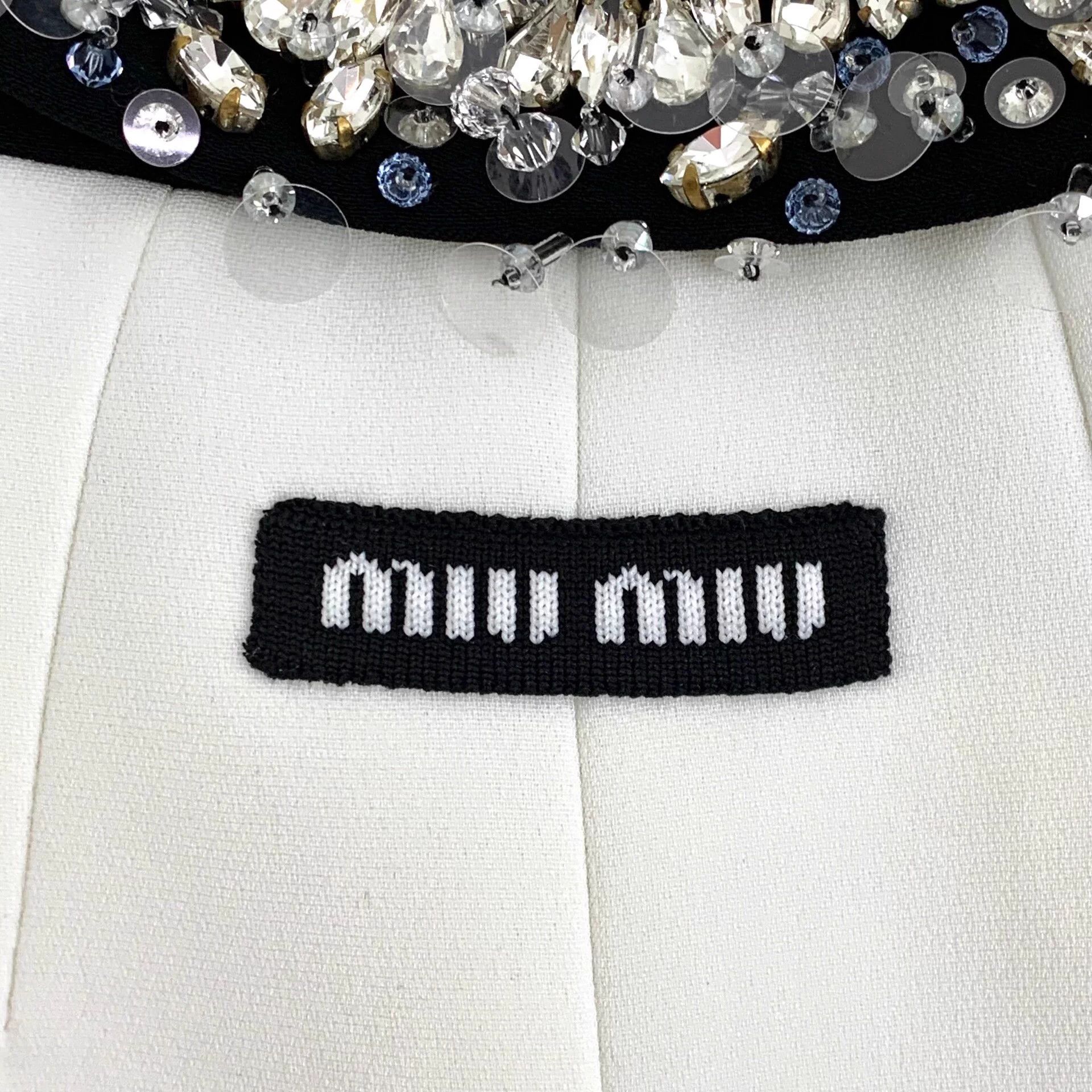 Miu Miu Miu Miu Rhinestone-Studded Single-Breasted Long-SleeveJacket Size XS / US 0-2 / IT 36-38 - 6 Thumbnail