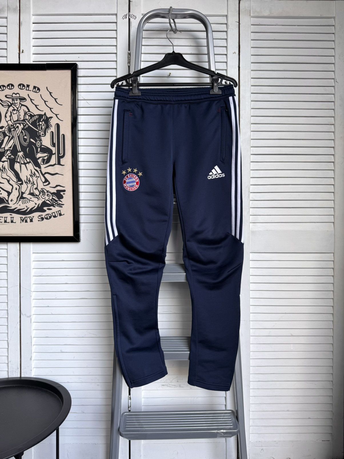Adidas Adidas FC Bayern Munich Track Training Soccer Pants Blue Size US 30 / EU 46 - 1 Thumbnail