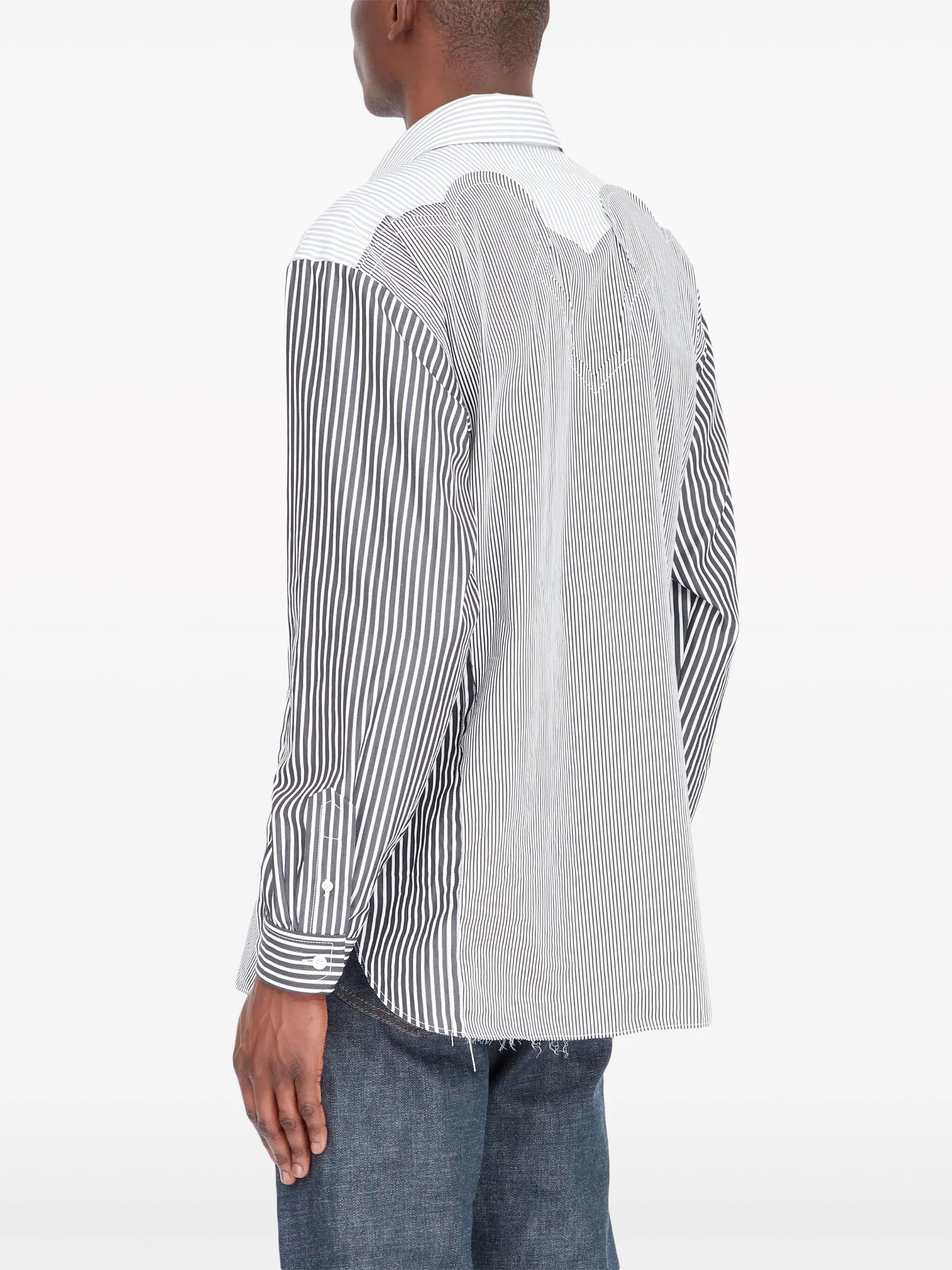 Maison Margiela oc11z0925 Yoke Striped Shirt in White/Black Size US L / EU 52-54 / 3 - 6 Thumbnail